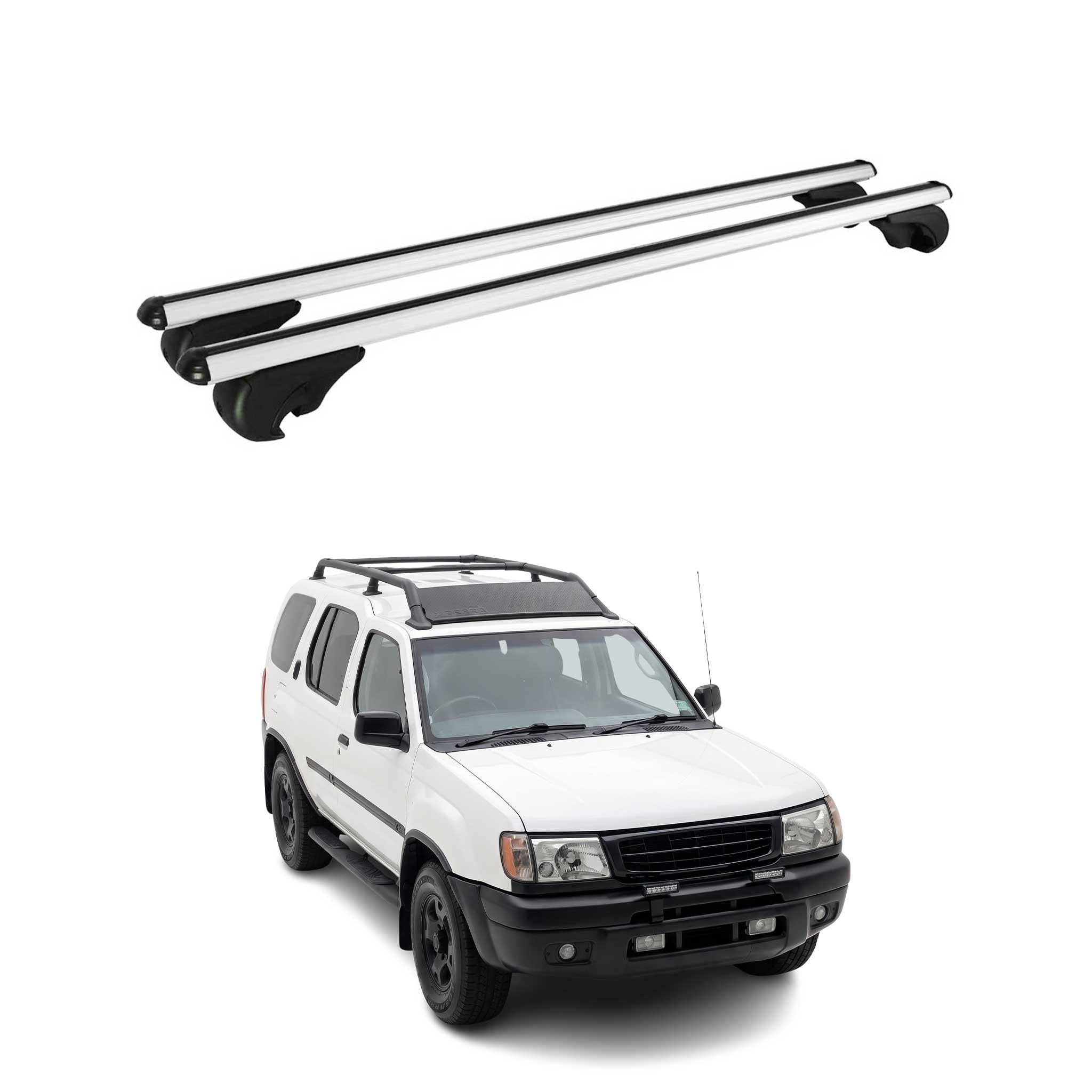 Roof Rack Cross Bars Luggage Carrier for Nissan X-Terra 2005-2015 TÜV Gray 2 Pcs