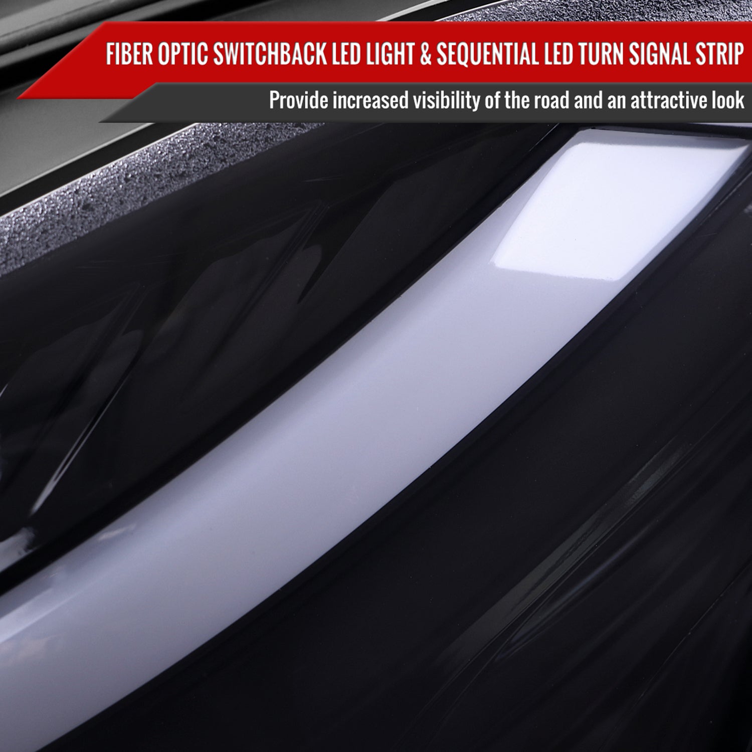 2012-2014 Mercedes-Benz W204 C-Class LED Bar Projector Headlights Smoke