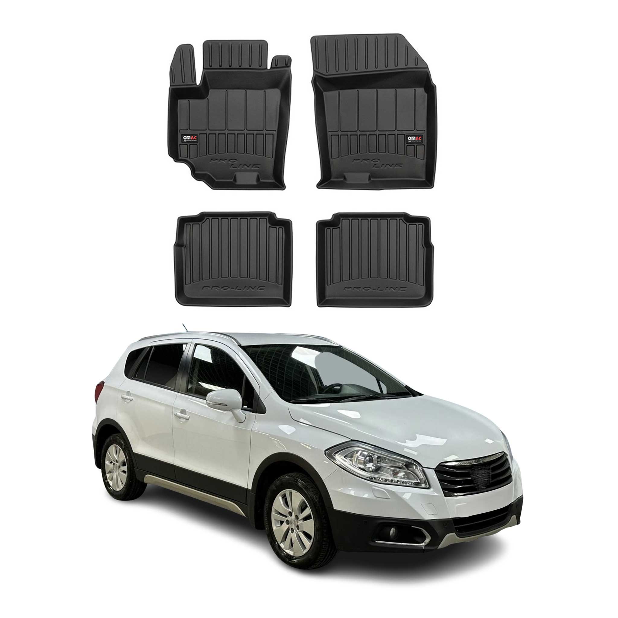 2014-2021 Suzuki SX4 S-Cross Premium Floor Mats Liners Full Set All Weather Heavy Duty