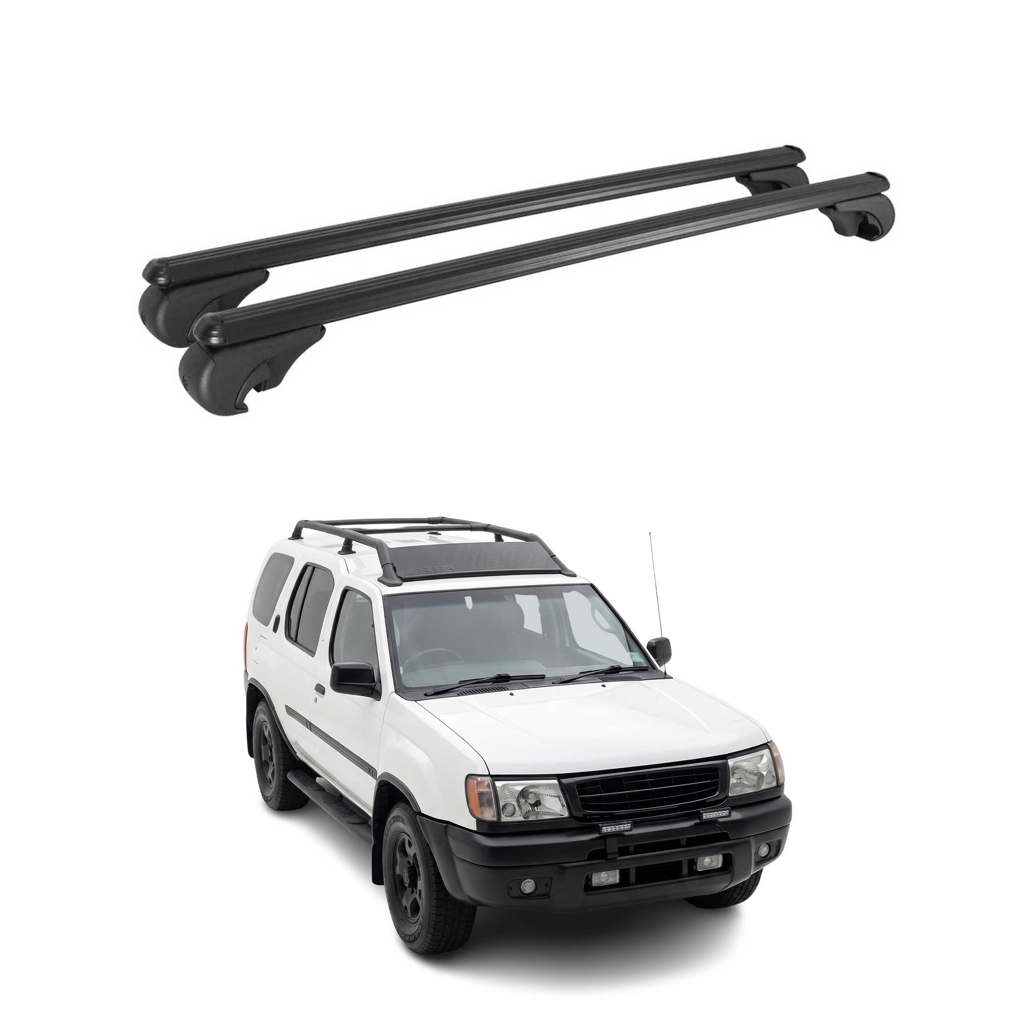 Roof Rack Cross Bars Luggage Carrier for Nissan X-Terra 2005-2015 TÜV Black 2Pcs