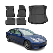 2017-2025 Tesla Model 3 Floor Mats & Cargo Liner Full Set Black