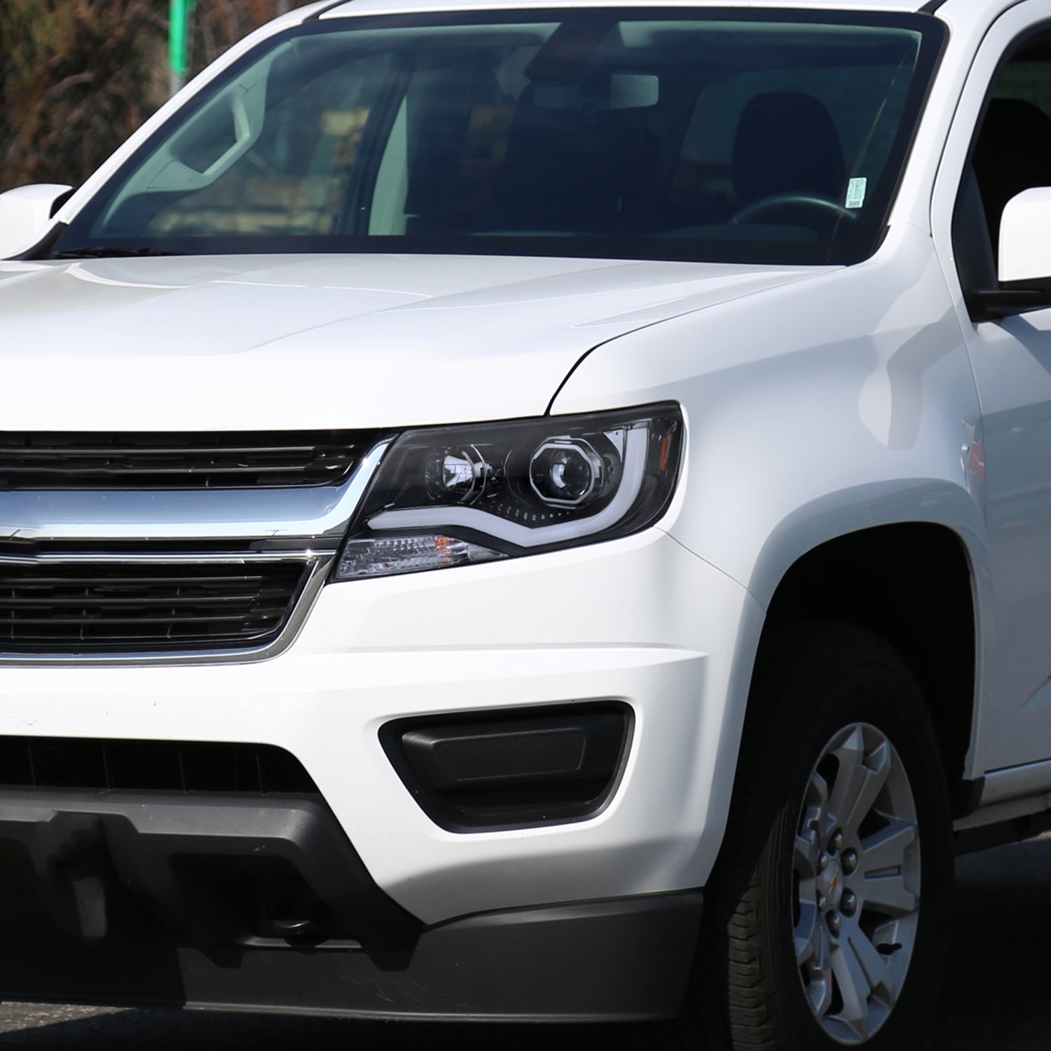 2015-2021 Chevy Colorado LED Bar Projector Headlights Glossy Black/Smoke Lens