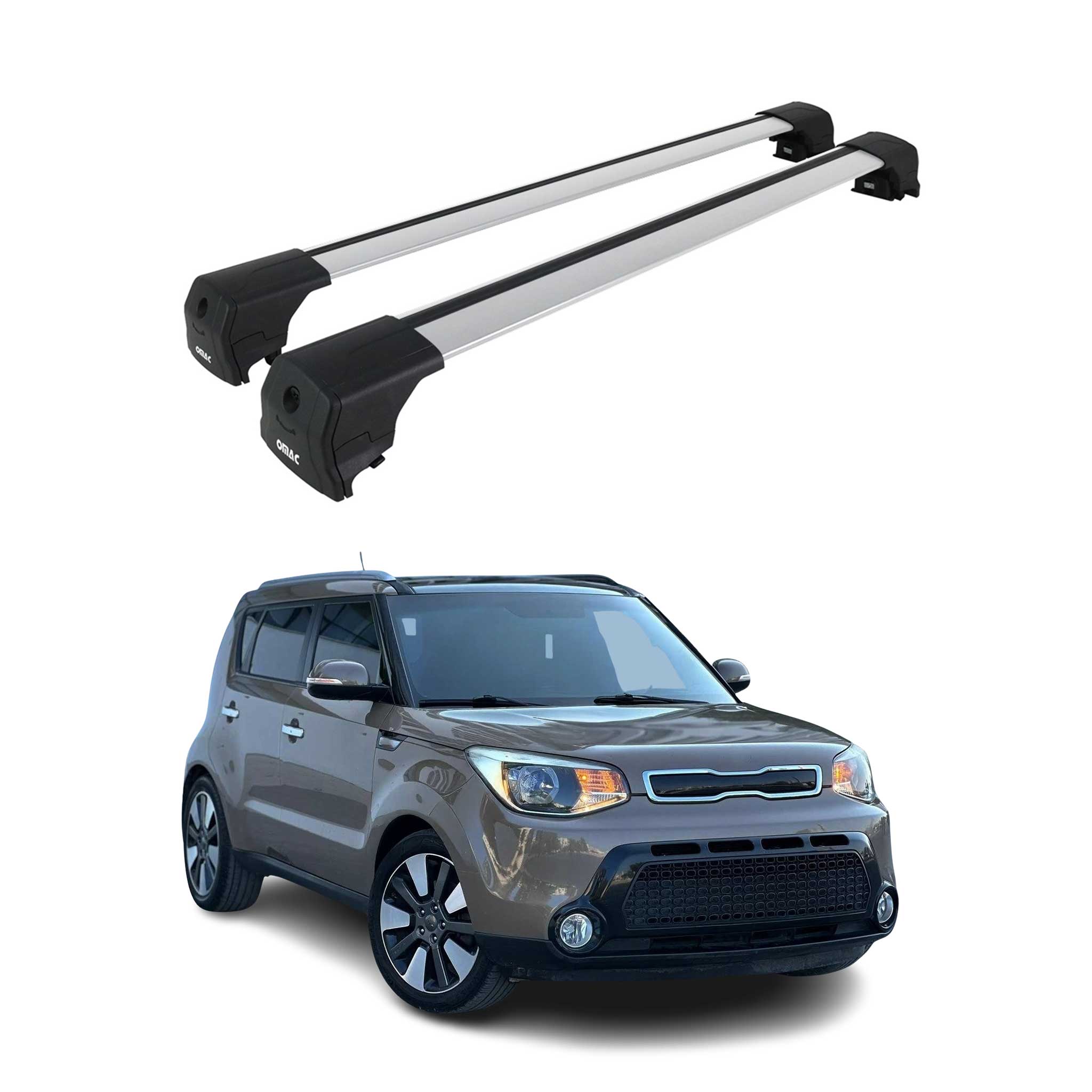 2014-2019 Kia Soul Roof Rack Cross Bars Silver