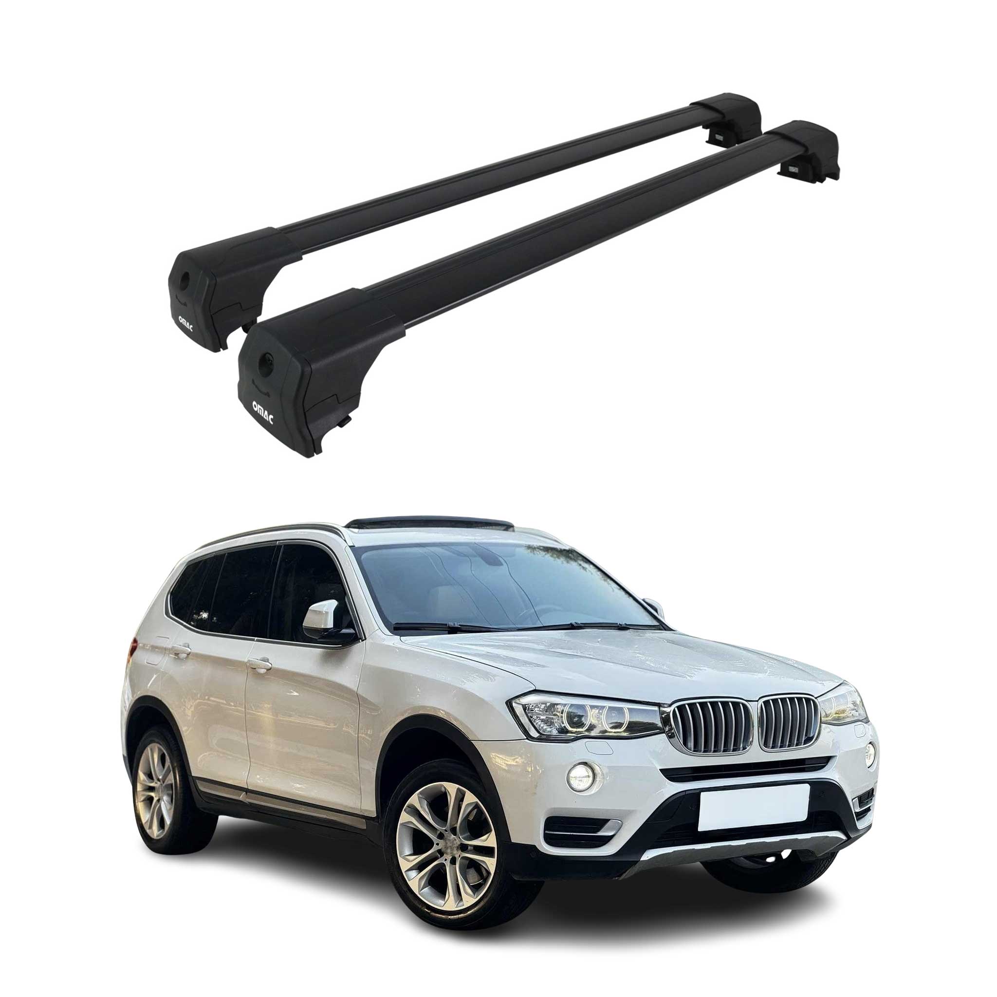 2011-2017 BMW X3 F25 Roof Rack Cross Bars Black