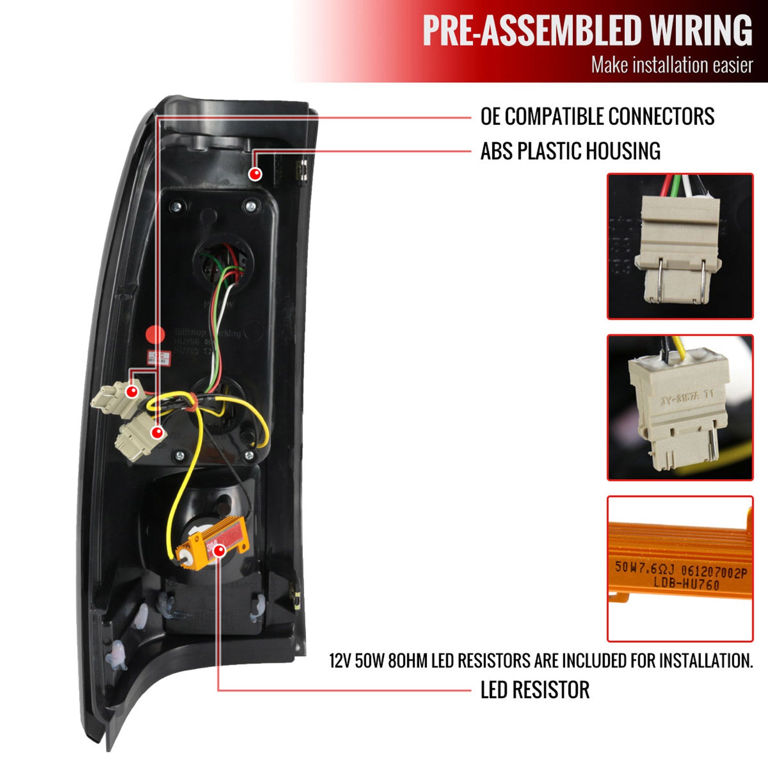 1999-2002 Chevy Silverado/ 99-2006 GMC Sierra V2 LED Tail Lights Matt Black