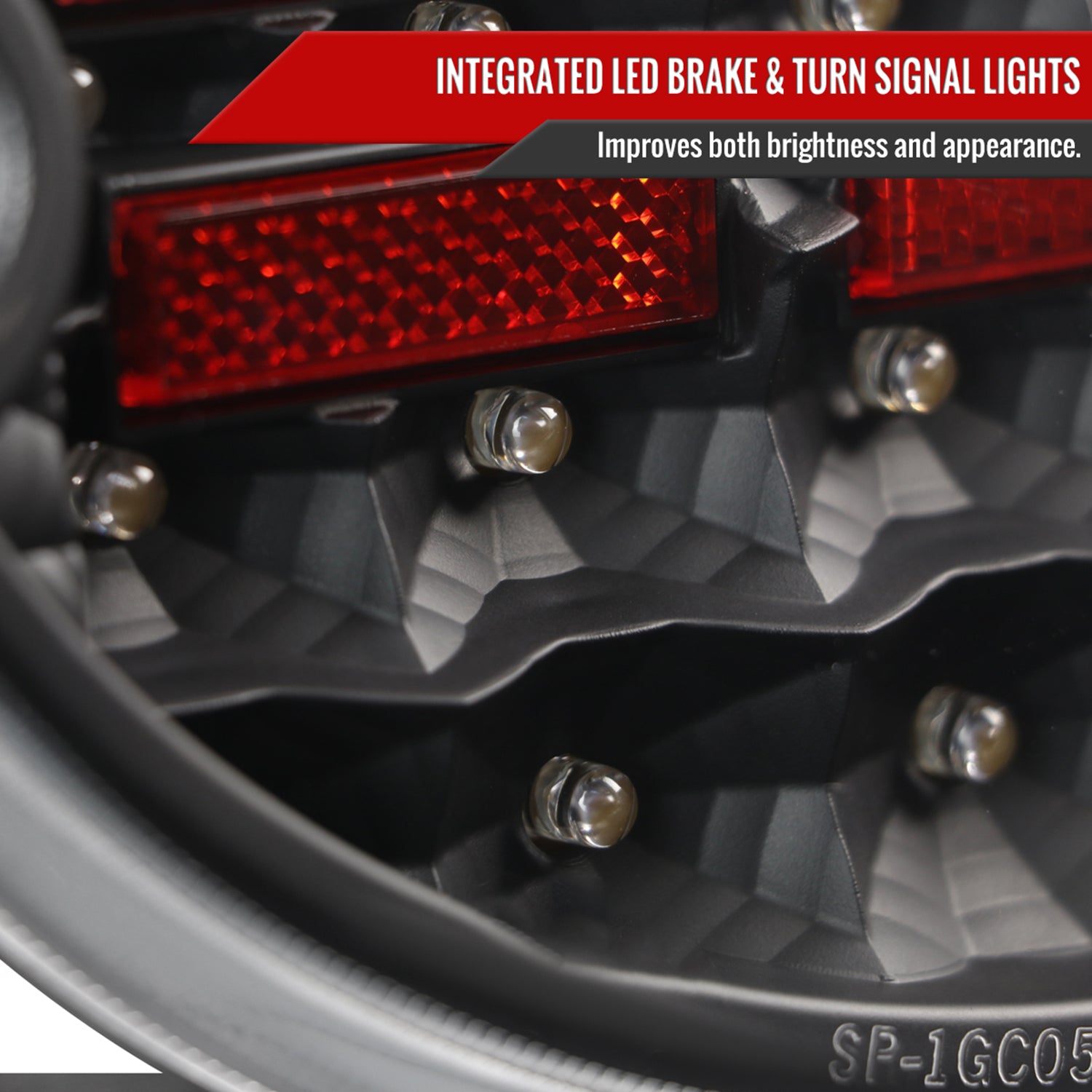 1997-2004 Chevy Corvette C5 LED Tail Lights Matte Black Housing/Clear Lens