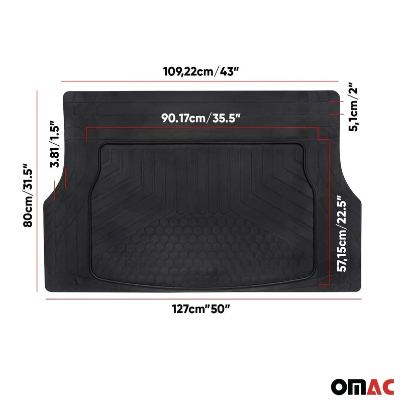 OMAC Car Cargo Trunk Liner Black Heavy Duty Semi-Custom