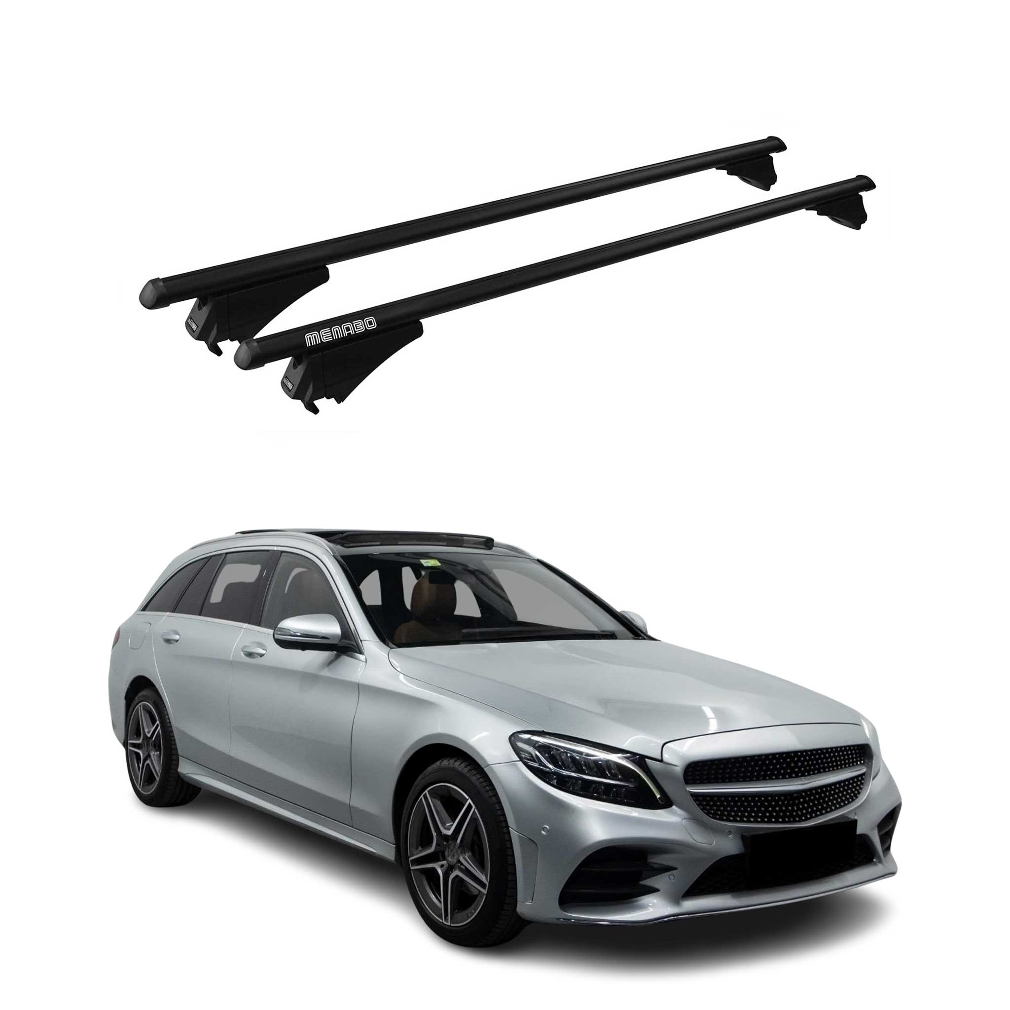 2015-2021 Mercedes C Class S205 Wagon Roof Rack Cross Bars Black