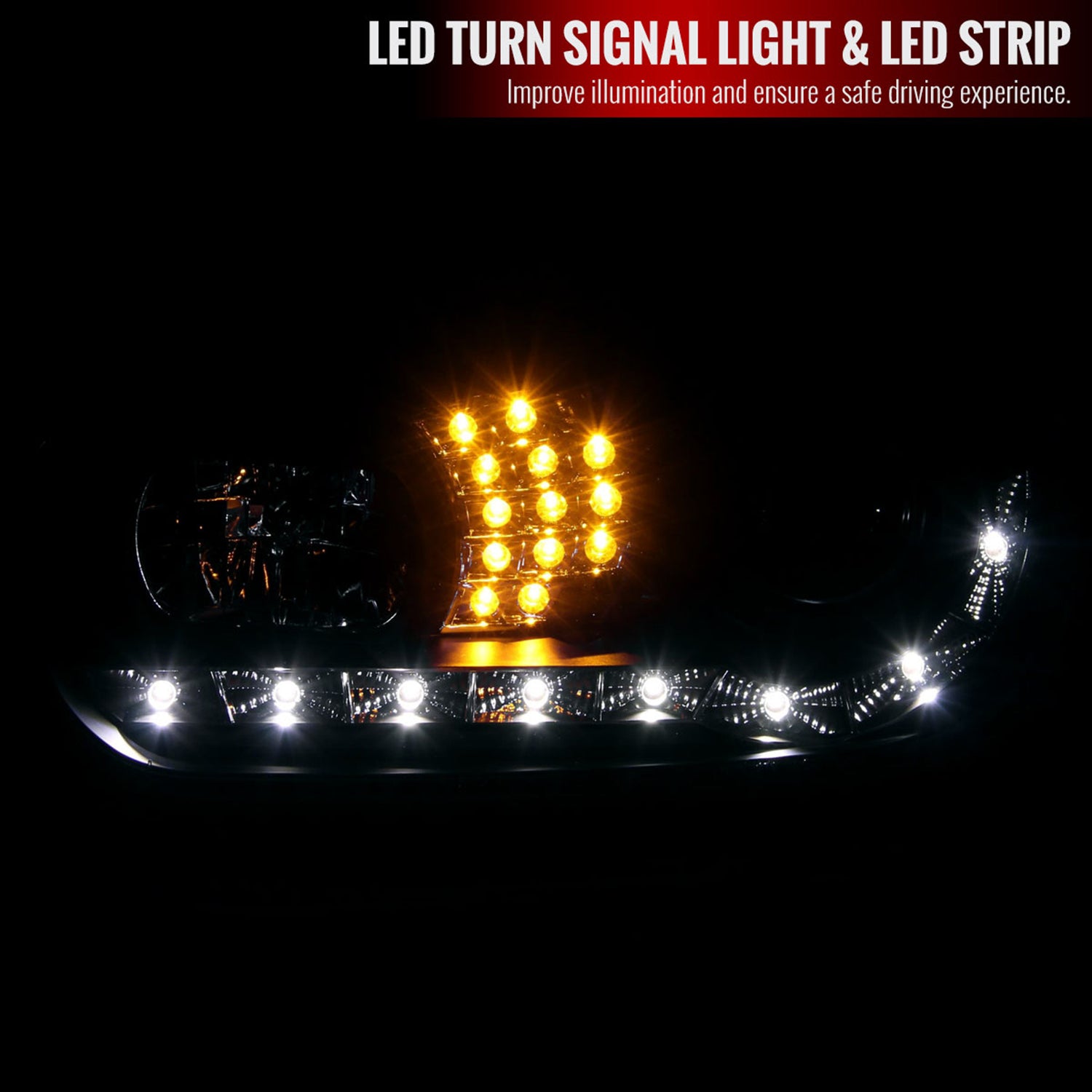 1999-2006 VW Golf Mk4 GTI/R32 Cabrio Headlights R8 LED Light&LED Signal Black