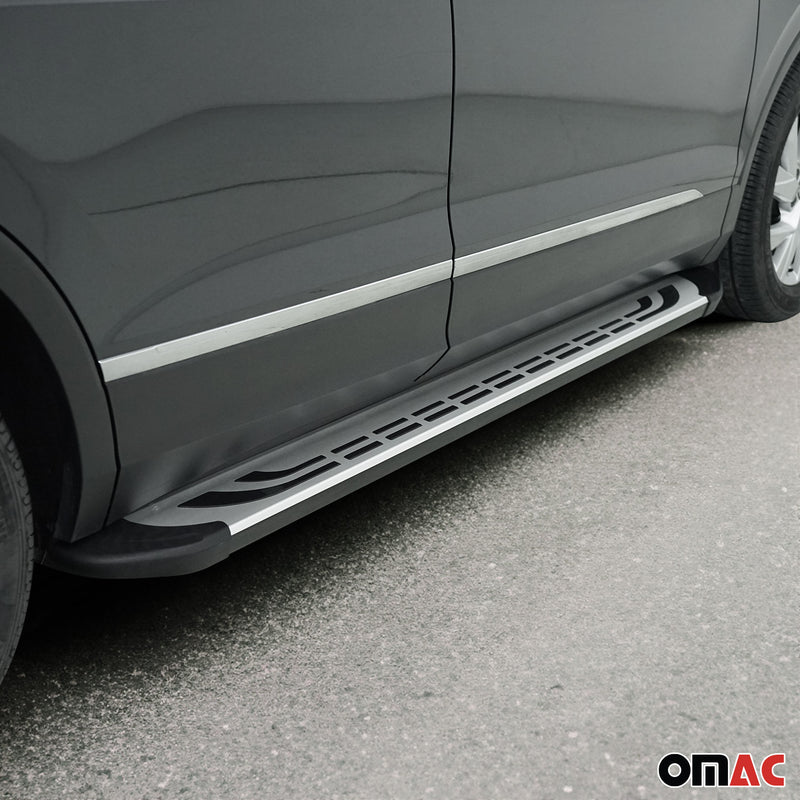 2007-2015 Audi Q7 Running Boards Side Steps Silver & Black