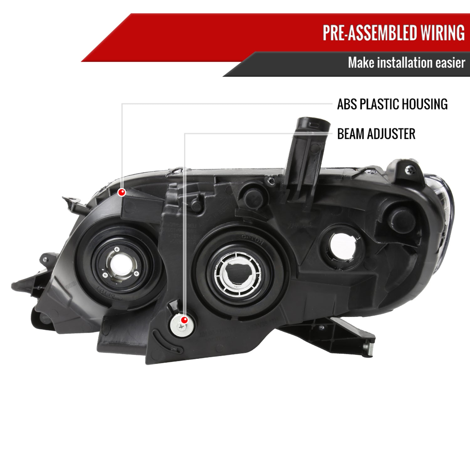 2011-2020 Toyota Sienna Passenger/Right Side Projector Headlights Chrome/Clear