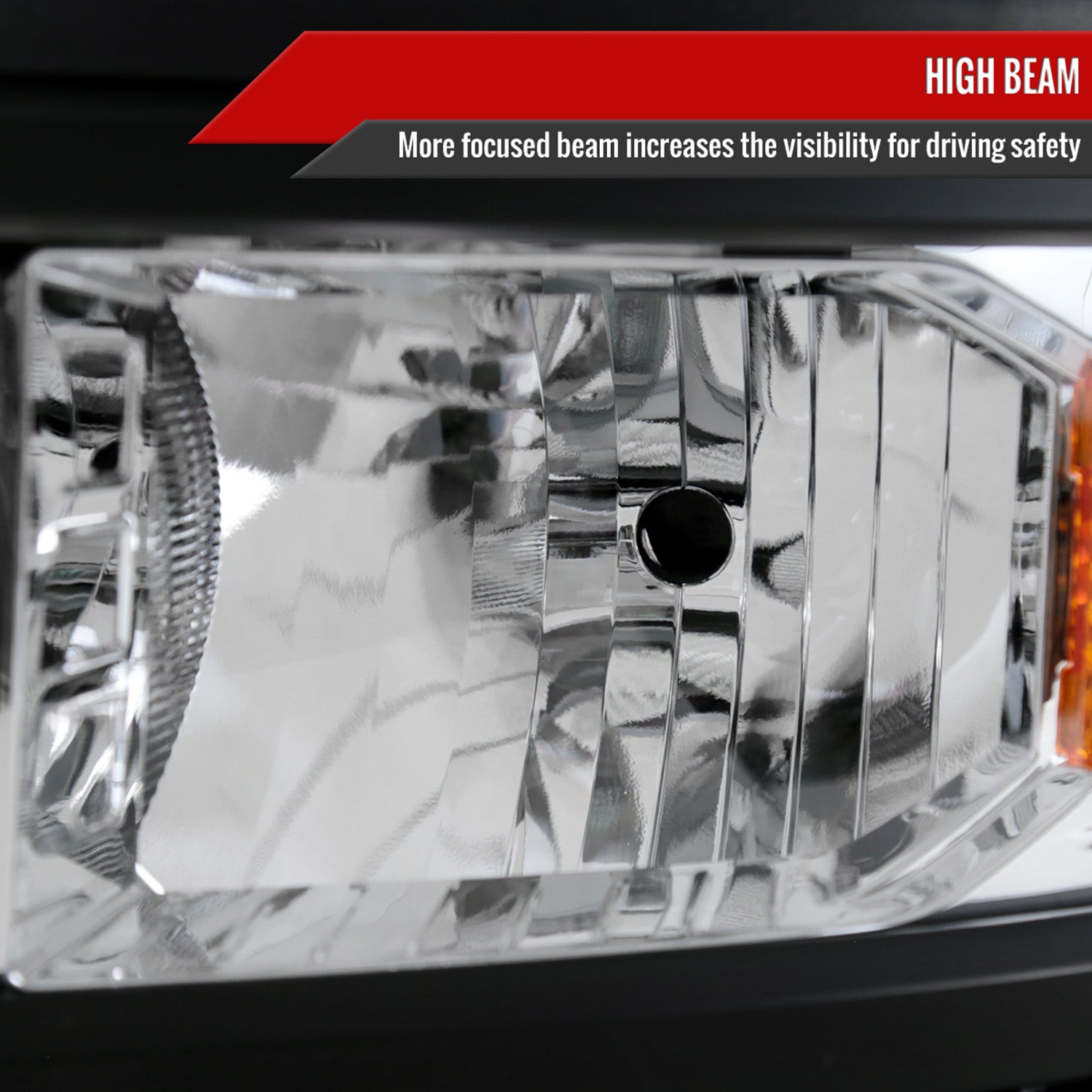 2014-2015 Chevy Silverado 1500 Factory Style V2 Headlights Chrome/Clear Lens