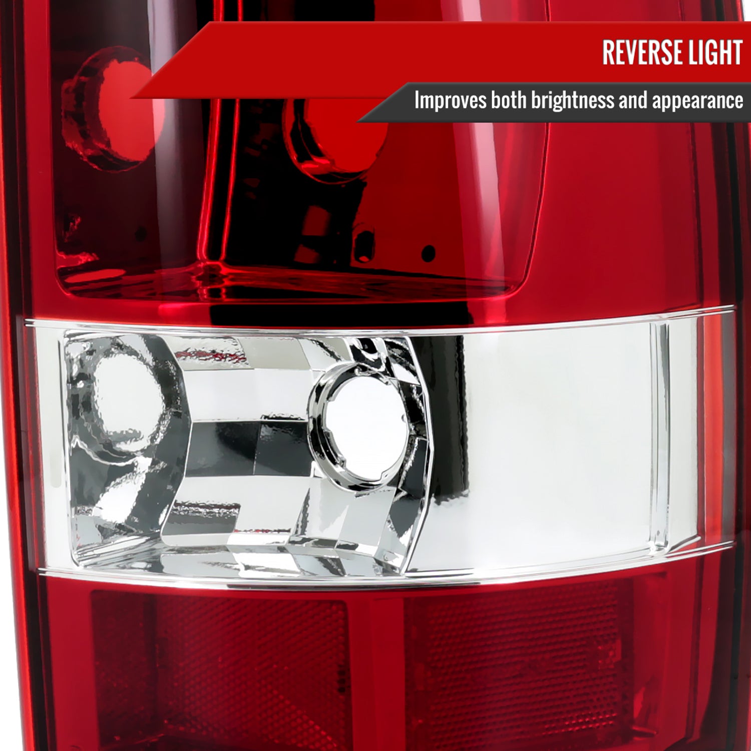 2000-2006 Chevy Suburban/Tahoe GMC Yukon/Yukon XL Tail Lights Chrome/Red Clear