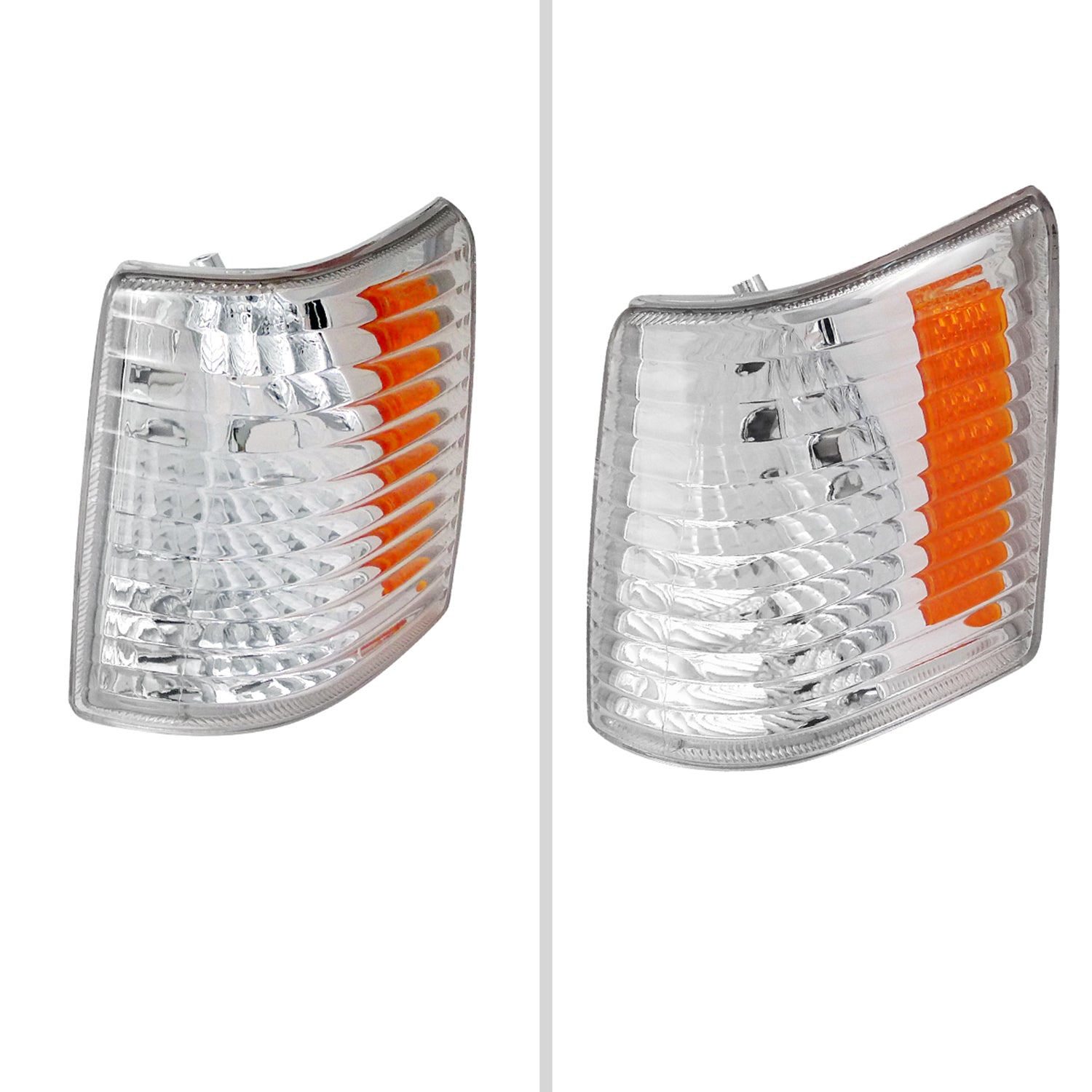 1993-1998 Jeep Grand Cherokee Corner Lights w/ Amber Reflectors Chrome/Clear