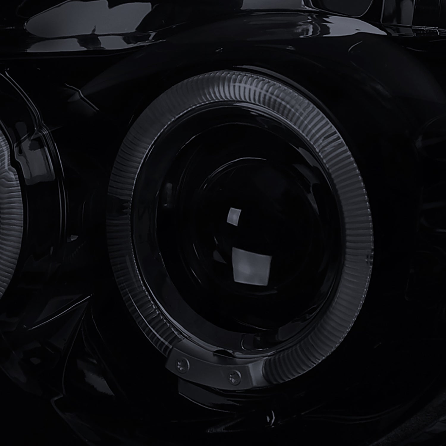 2003-2005 Dodge Neon Dual Halo Projector Headlights Glossy Black/Smoke Lens