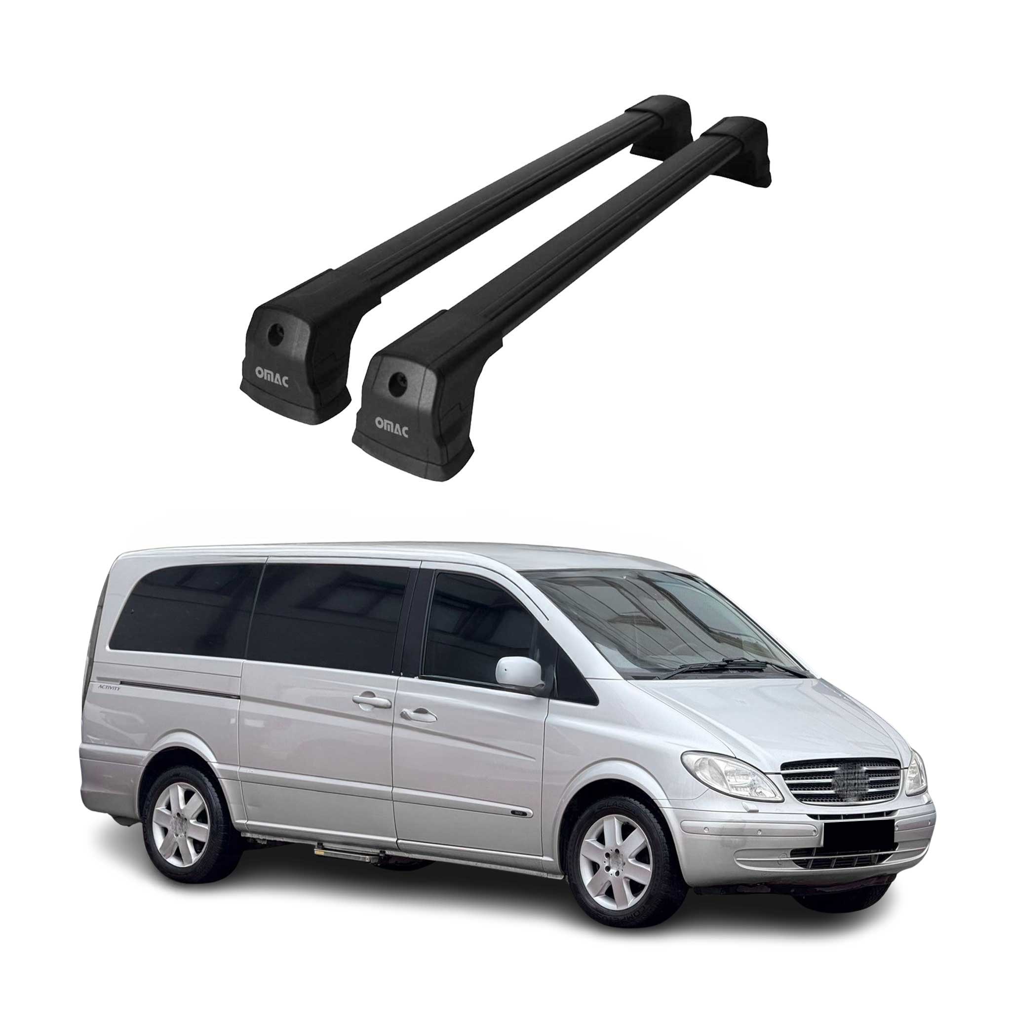 2003-2014 Mercedes Vito W639 Roof Rack Cross Bars Black