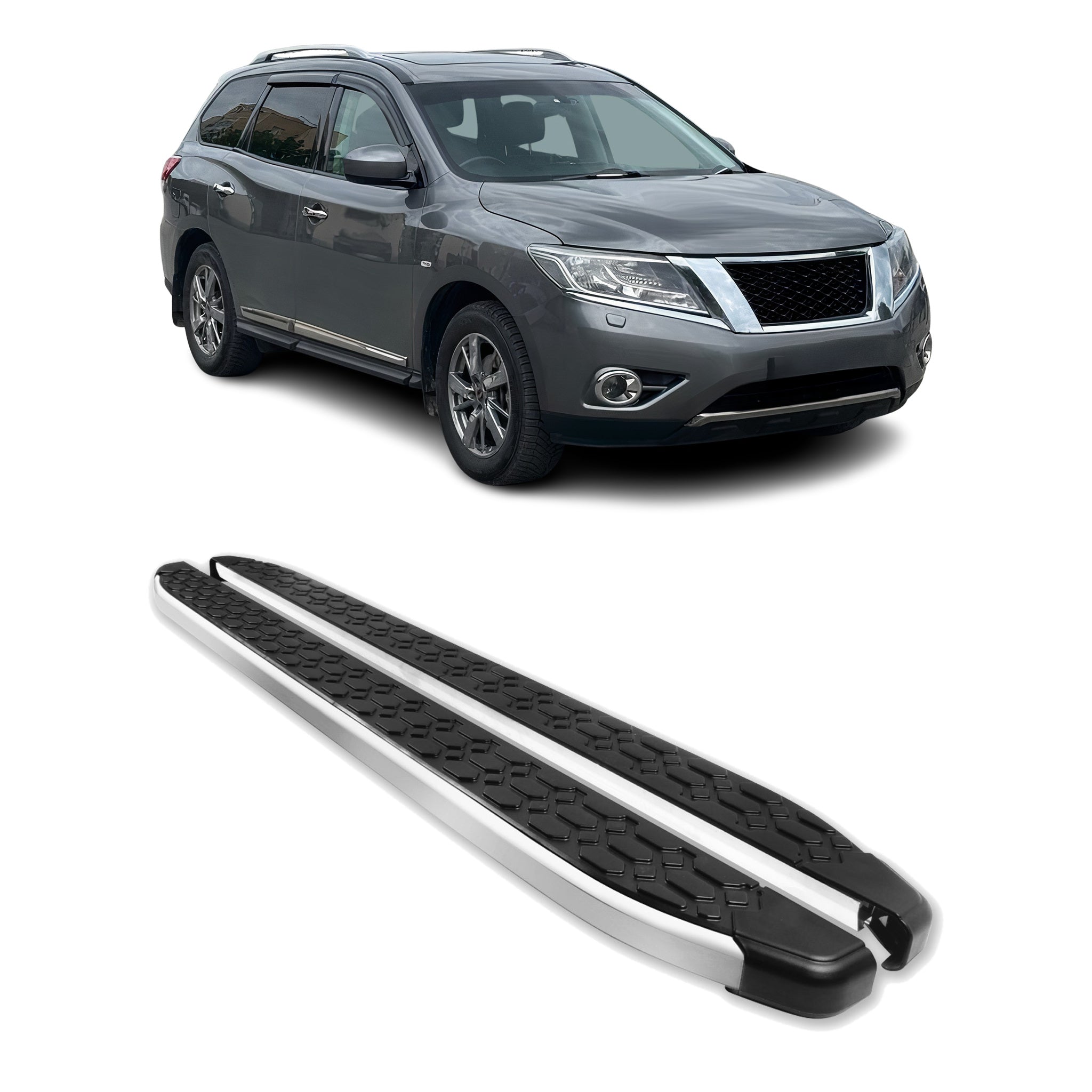 Side Step Running Board for Nissan Pathfinder 2013-2020 Steel Black Gray 2x