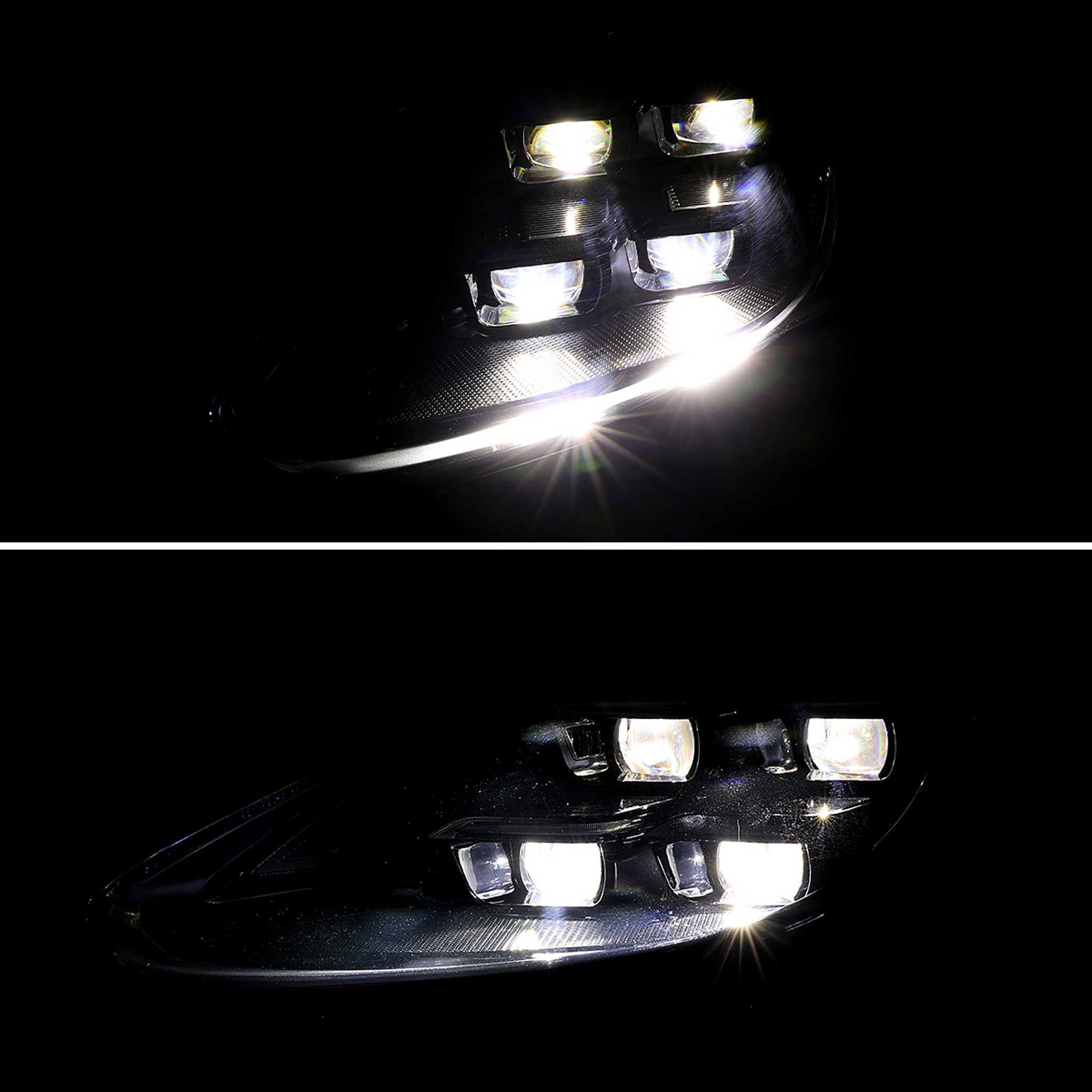 For Porsche Cayenne 2018-2023 Matrix LED Projector Headlights DRL Dynamic Black Clear Lens Glossy Accents
