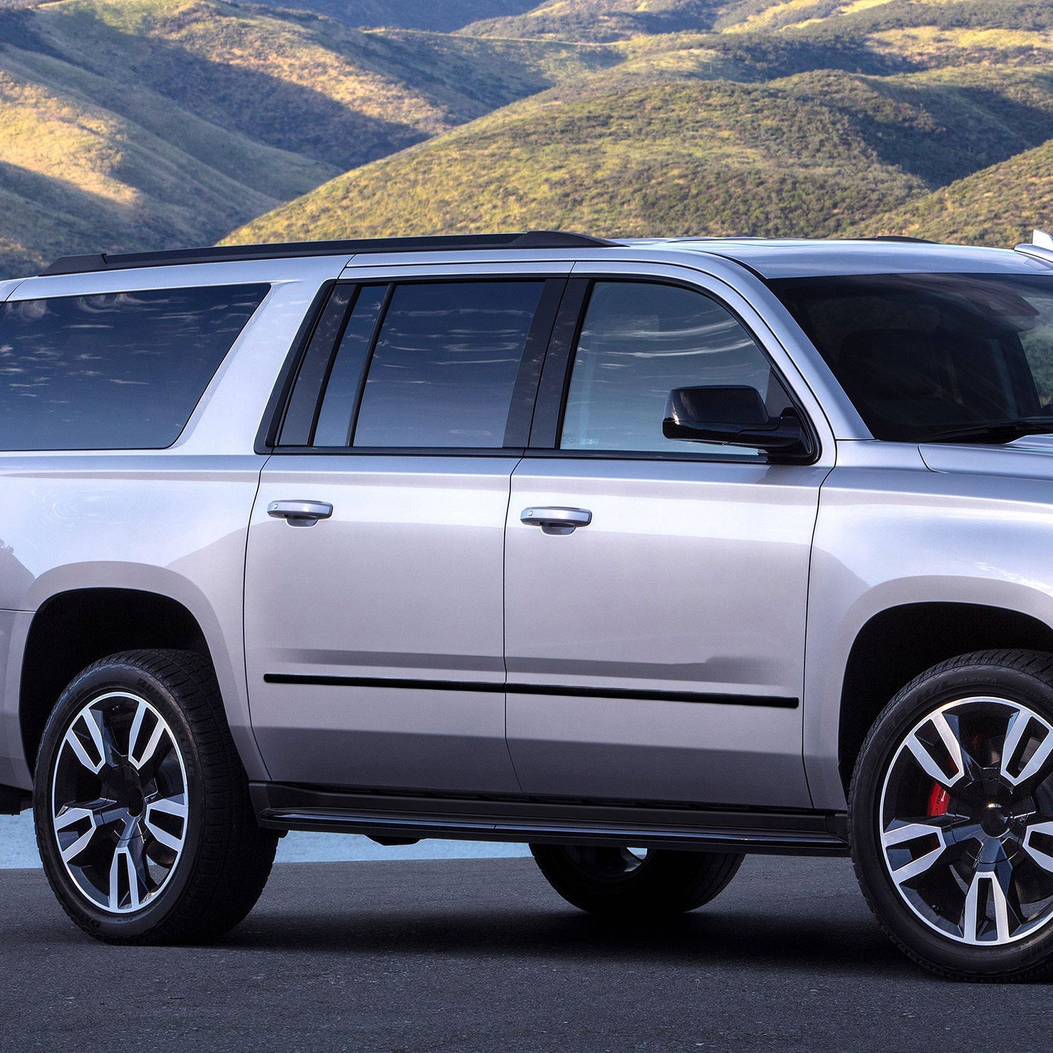 2014-2025 Chevrolet Silverado 1500 Side Door Molding Trim Set Gloss Black 4Pcs ABS Plastic