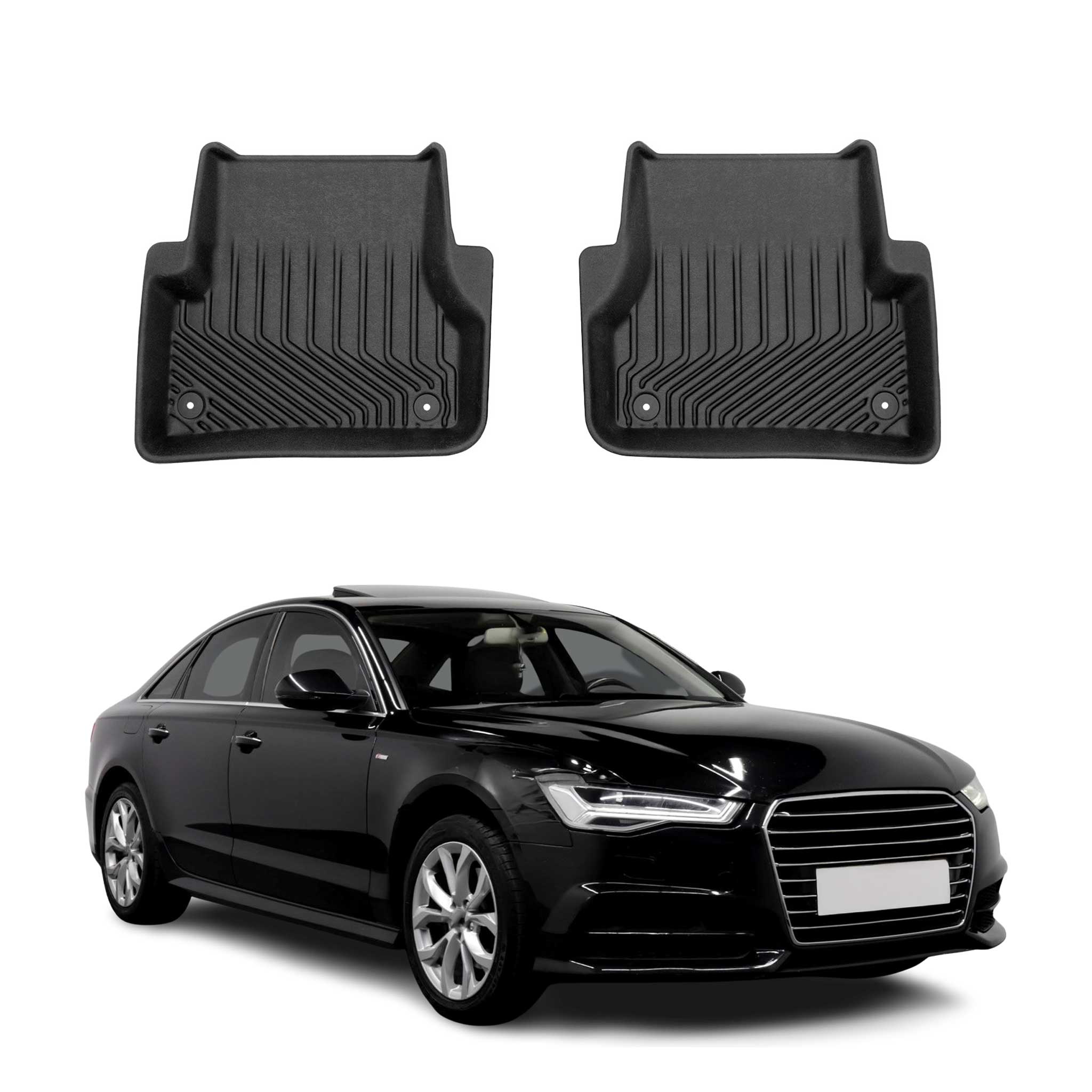 2012-2018 Audi A6 S6 Premium Floor Mats Liners Second Row Rear