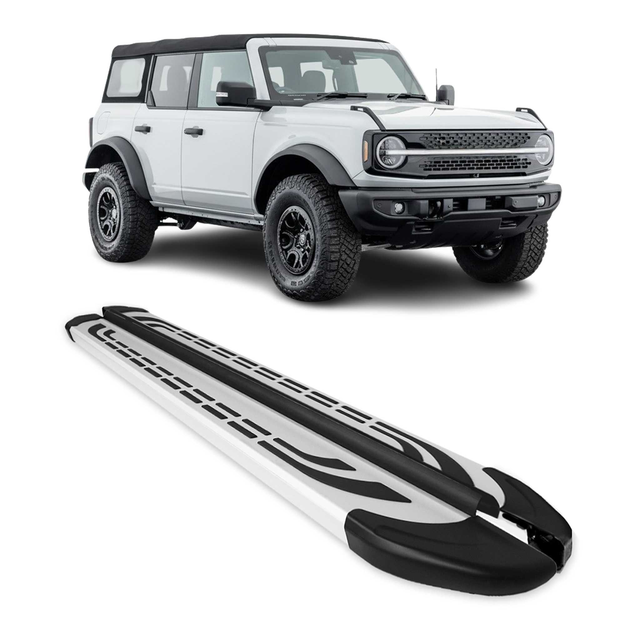 2021-2024 Ford Bronco 4 Door Nerf Bar Side Step Running Boards Alu 2x