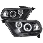 2010-2014 Ford Mustang Dual Halo Projector Headlights Matte Black/Clear Lens