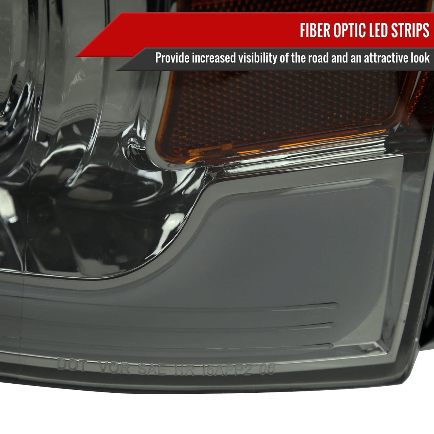 2004-2008 Ford F-150/06-2008 Lincoln Mark LT Projector Headlights LED Bar Smoke