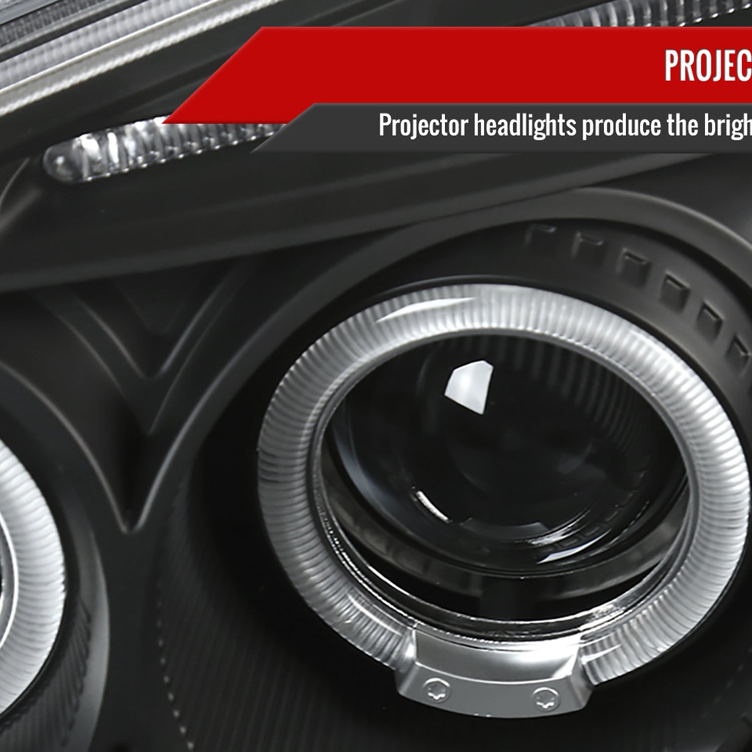 2001-2003 Honda Civic Dual Halo Projector Headlights Matte Black/Clear Lens