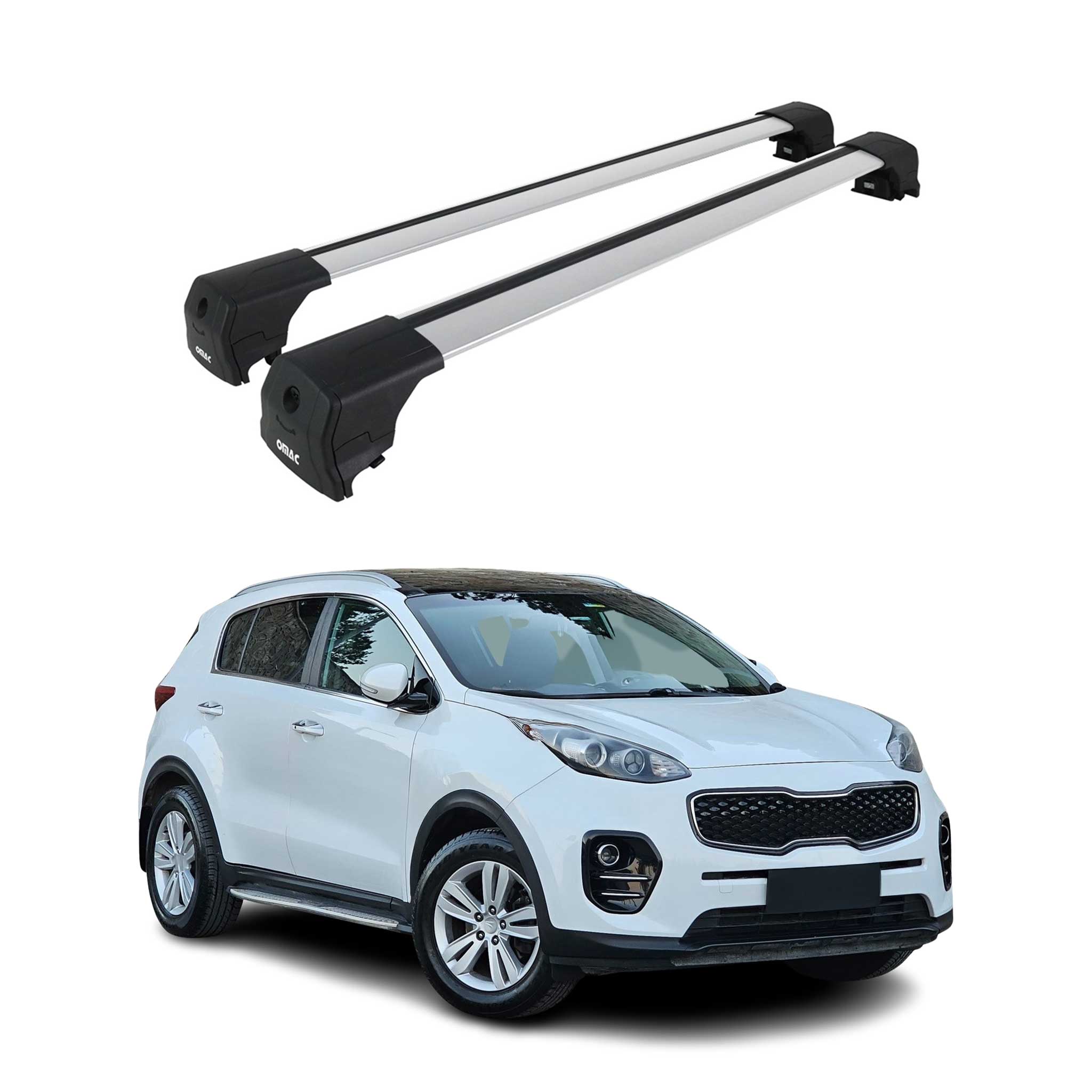 2017-2022 Kia Sportage Roof Rack Cross Bars Silver
