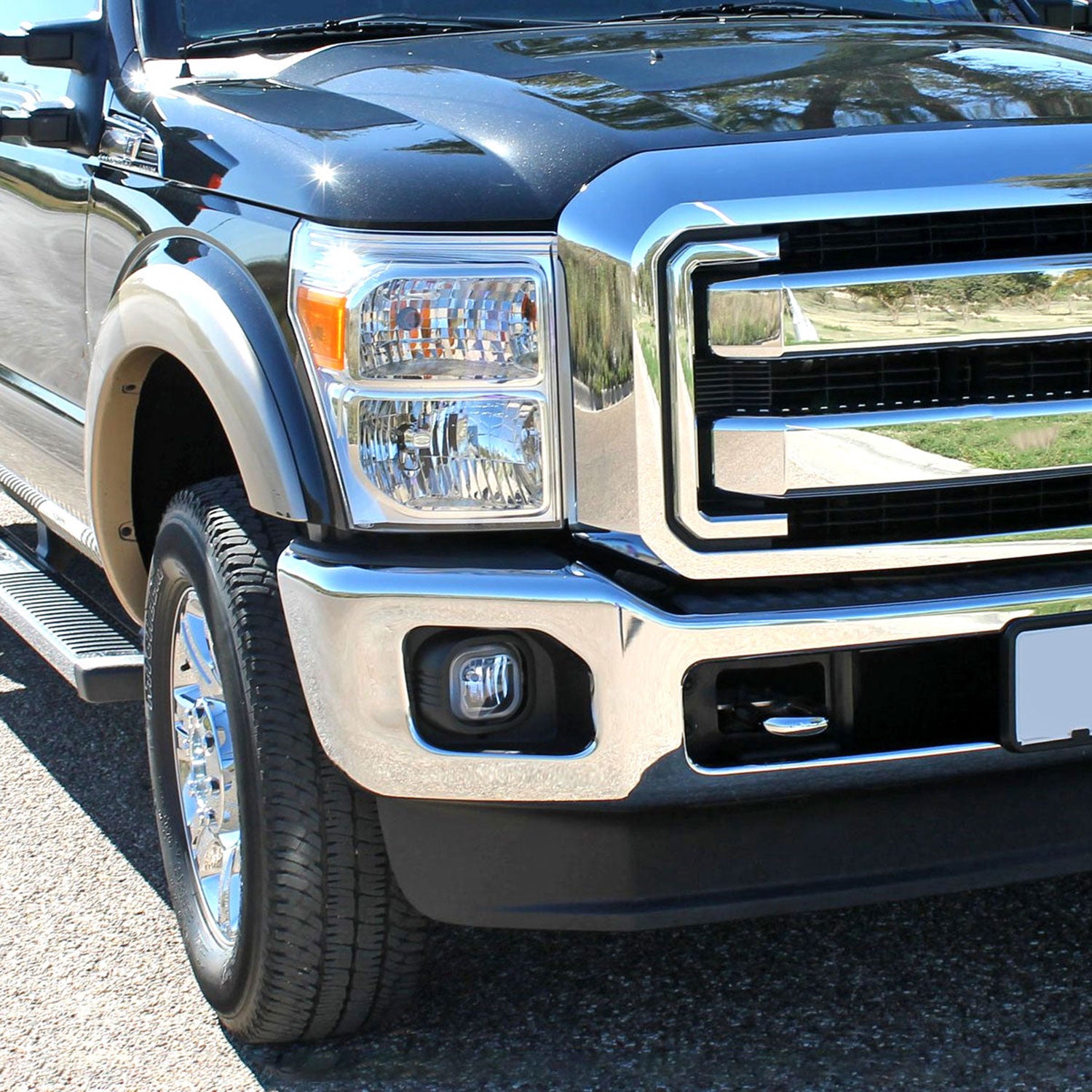2011-2016 Ford F-250/F-350/F-450/F-550 12V/42W H10 Fog Lights Kit Chrome/Clear
