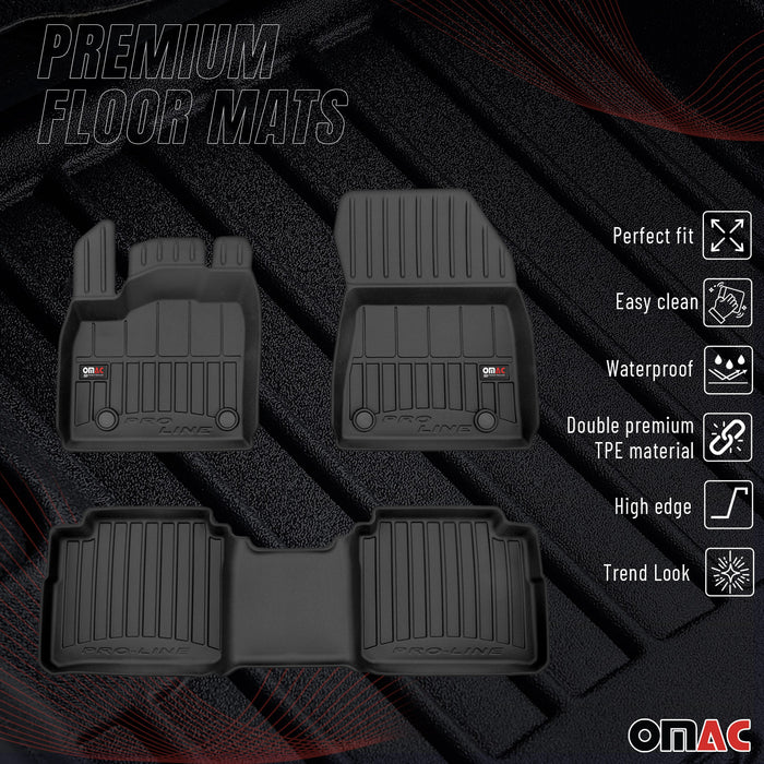 OMAC Premium Floor Mats for Nissan Rogue 2022-2024 Heavy Duty All-Weather 3pcs