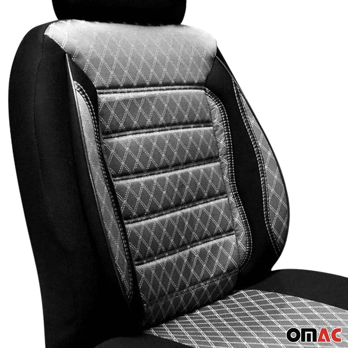 2x Car Front Seat Cover Cushion Breathable Protection Non Slip Grey Black