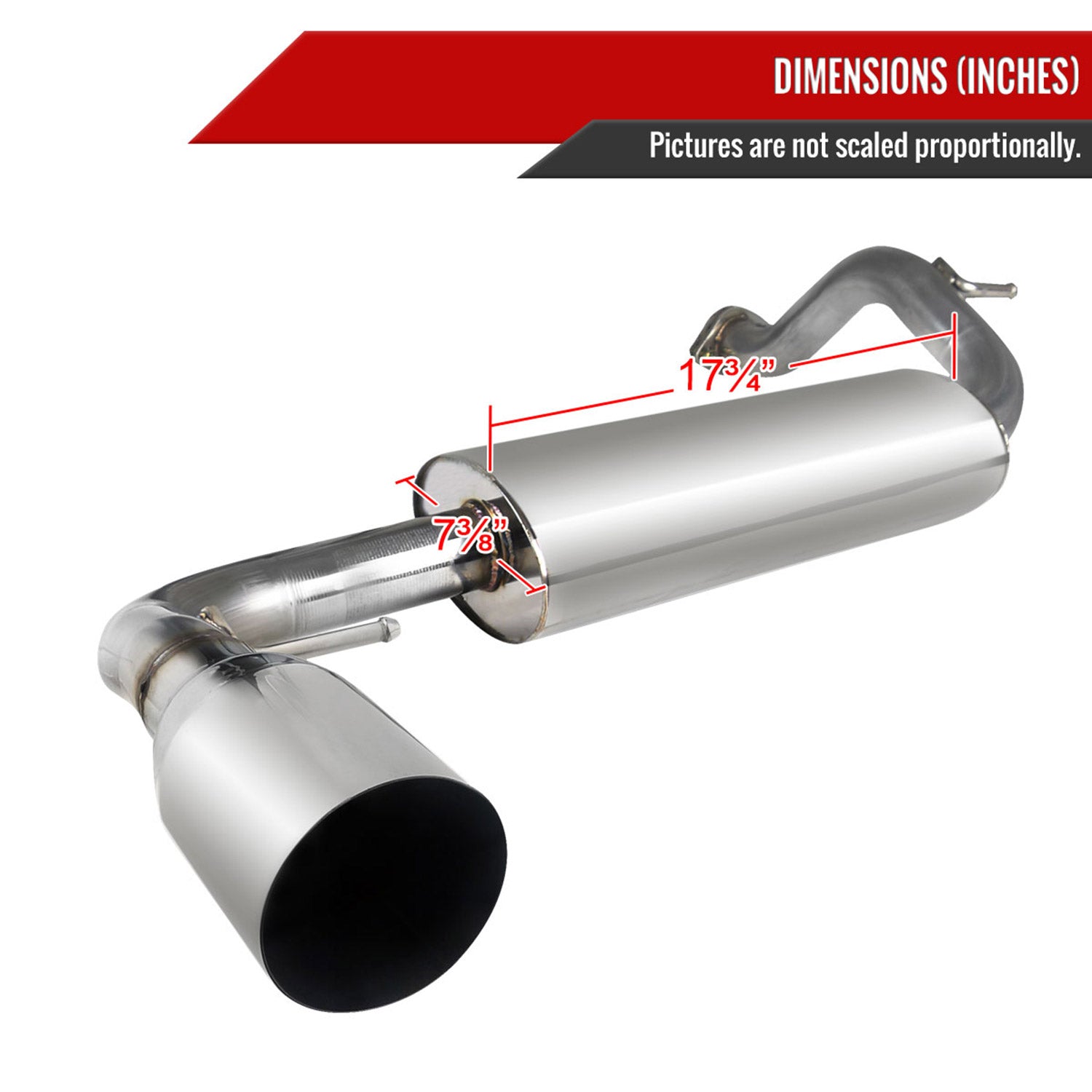 1988-1991 Honda CRX Hatchback T-304 S.Steel N1 Style Catback Exhaust System