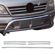 2003-2006 Dodge Sprinter Front Bumper Grill Trim Molding Stainless Steel Silver 5 Pcs