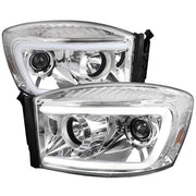 2006-2008 Dodge RAM 1500/ 06-2009 2500 3500 LED CBar Projector Headlights Chrome