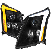 2010-2016 Cadillac SRX Projector Headlights Turn Signal LED Bar Black
