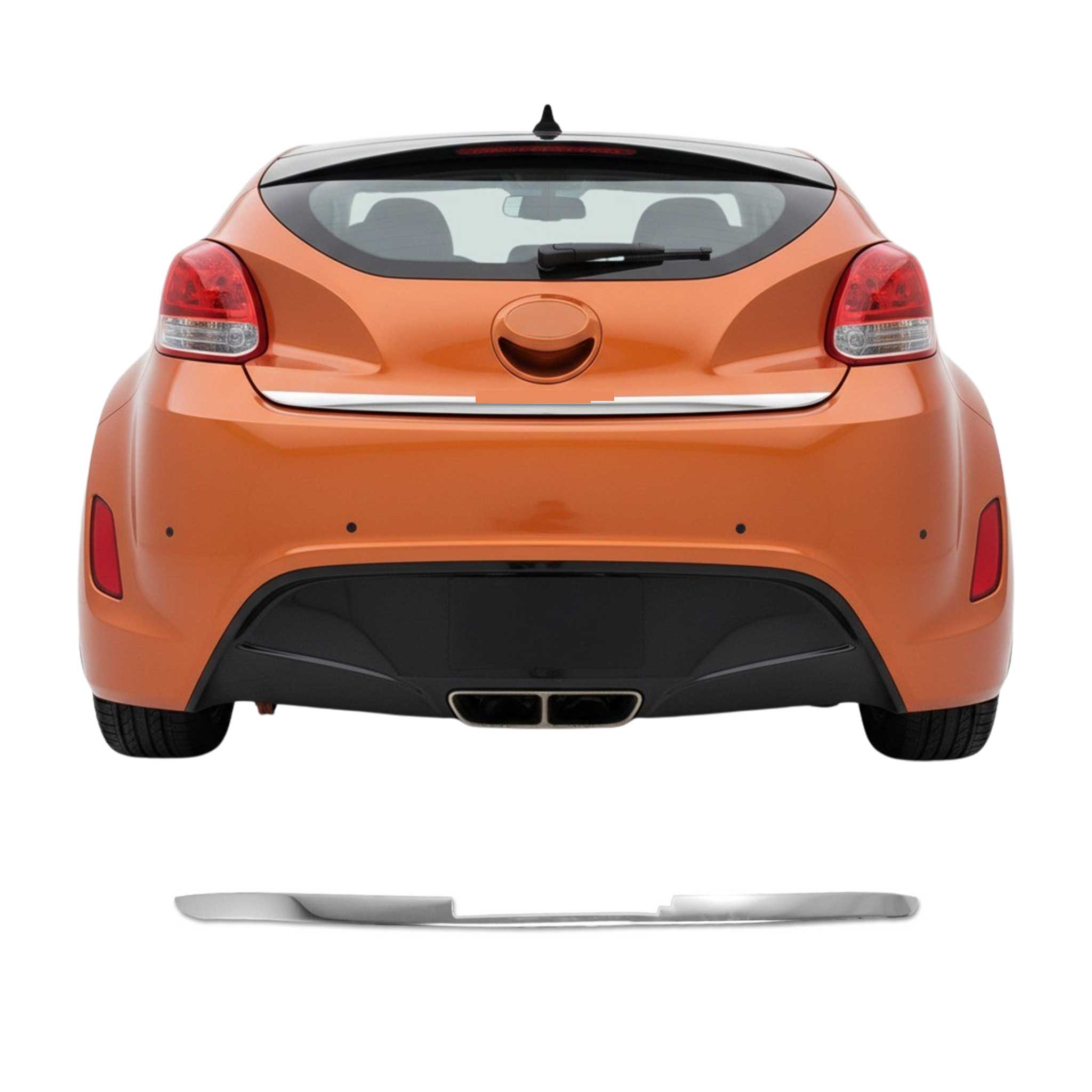 2012-2017 Hyundai Veloster Rear Trunk Lid Molding Trim Stainless Steel Silver