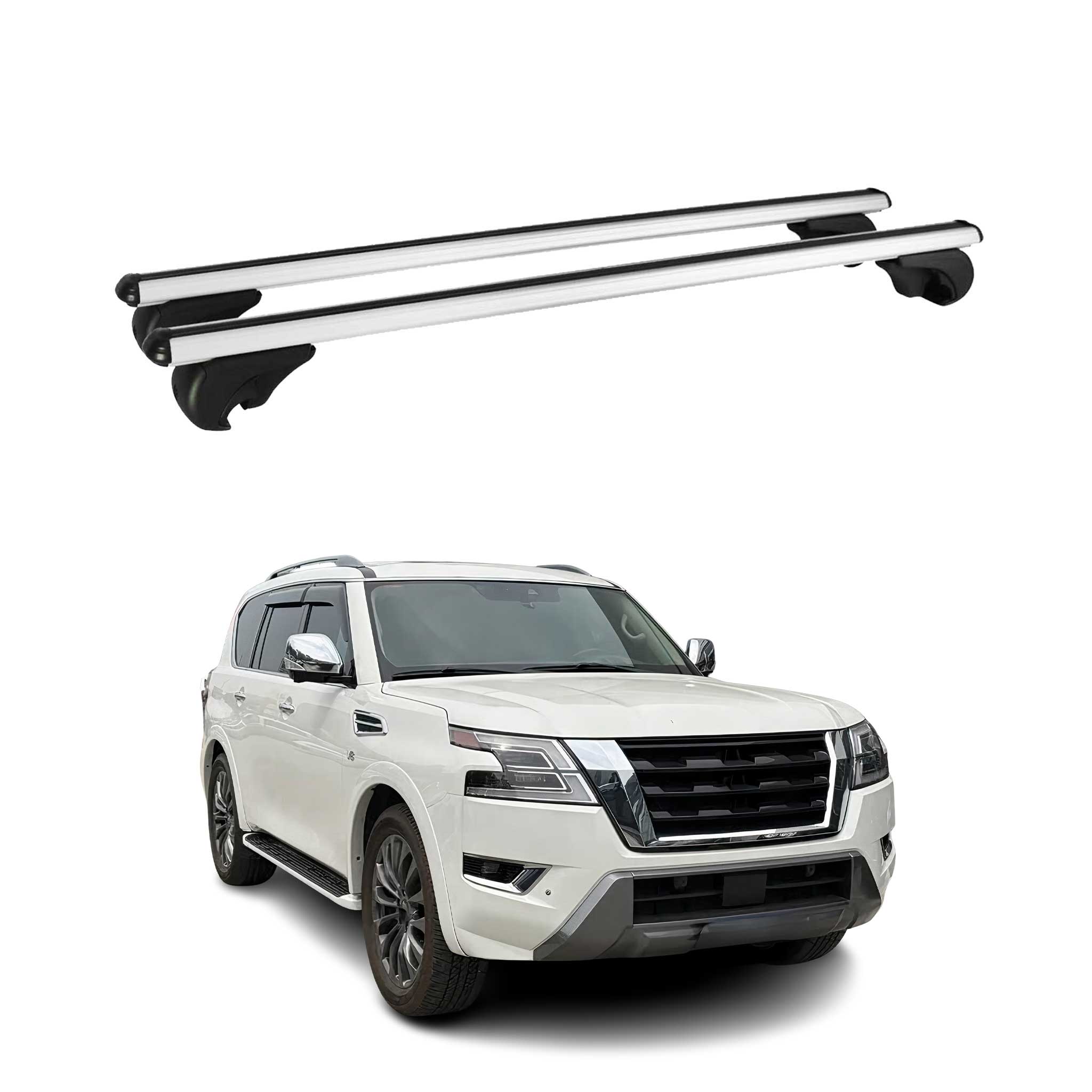 2017-2024 Nissan Armada Roof Rack Cross Bars Silver