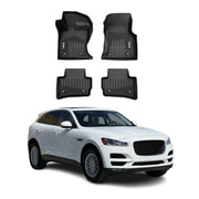 2017-2026 Jaguar F-Pace Premium Floor Mats Liners First and Second Row Set Black
