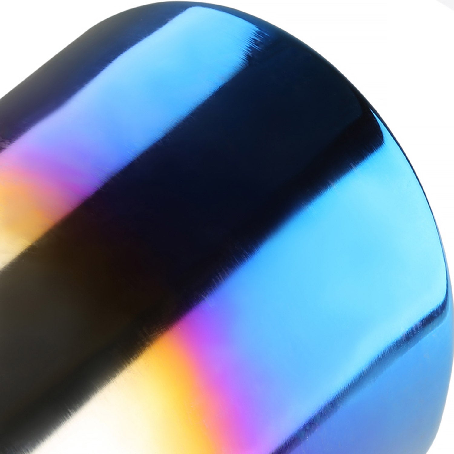 Universal 2.5" Inlet/3.875" Outlet Chrome Steel Angled Burnt Blue Exhaust Tips