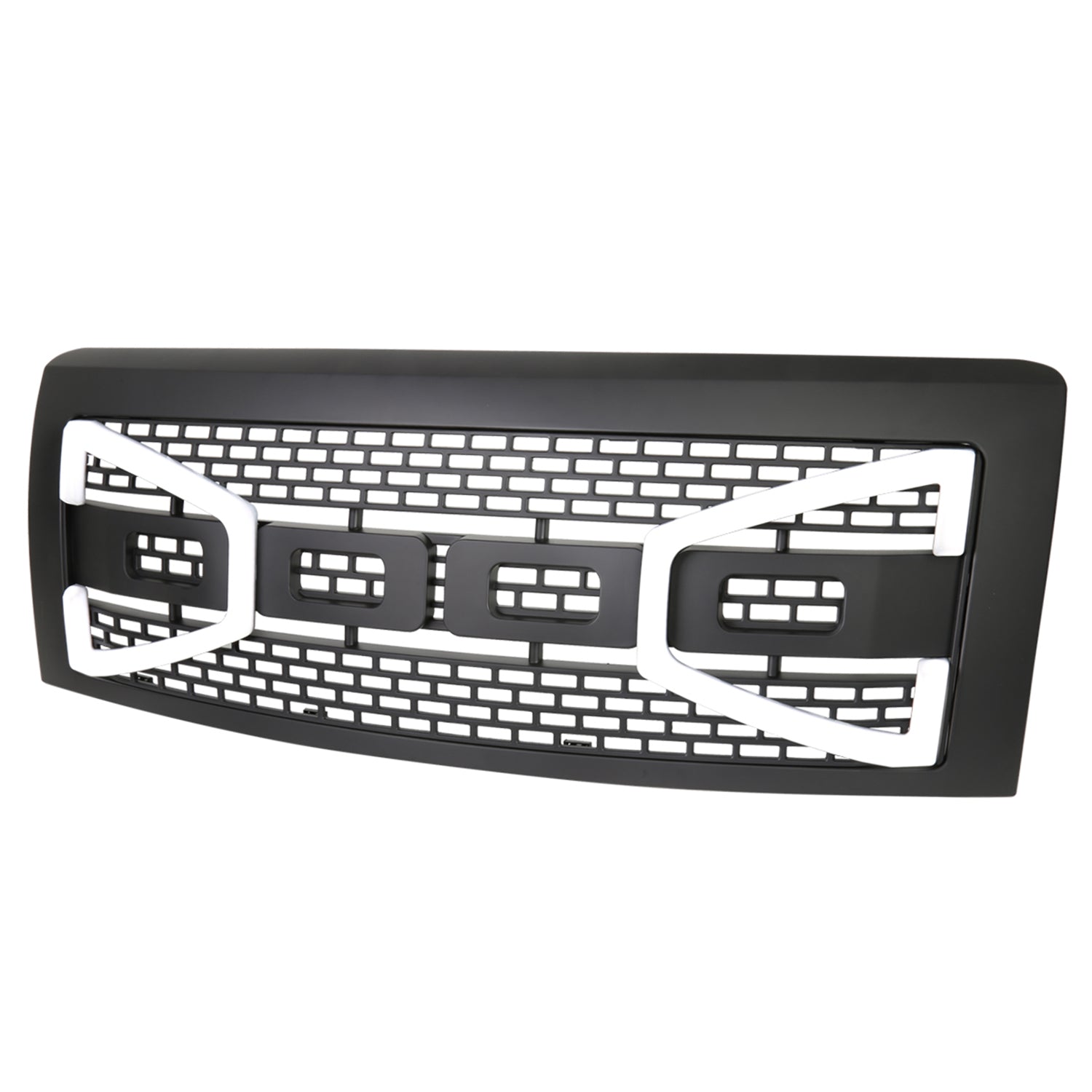 2009-2014 Ford F-150 Black Raptor Style Mesh Grille with LED Light Bar
