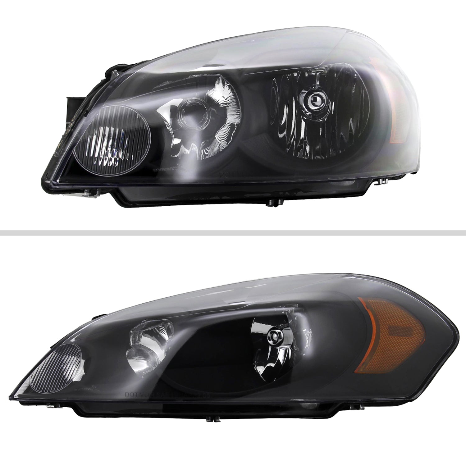 2006-2013 Chevy Impala / Impala Limited /Monte Carlo Headlights Amber & Black