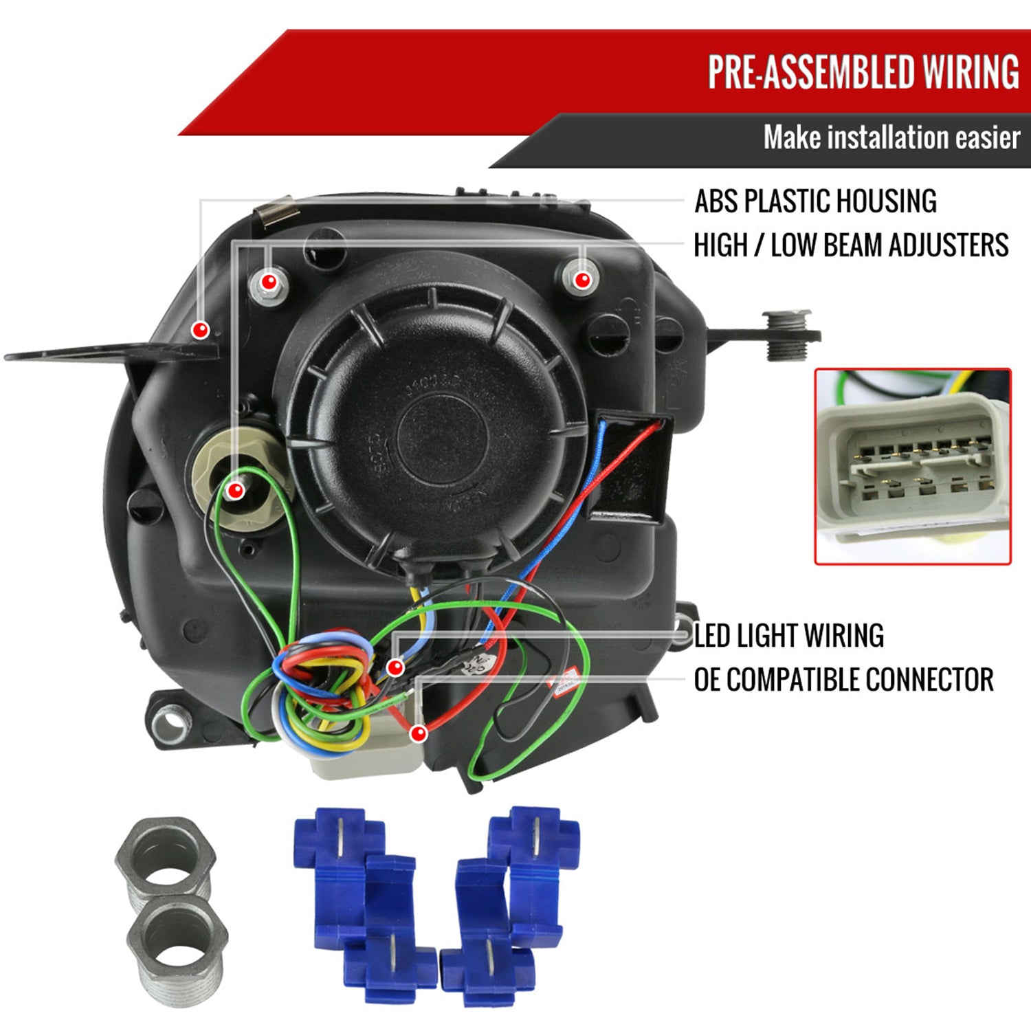 2007-2015 Mini Cooper R55 R56 R57 R58 R59 Headlights LED Bar Signal Chrome