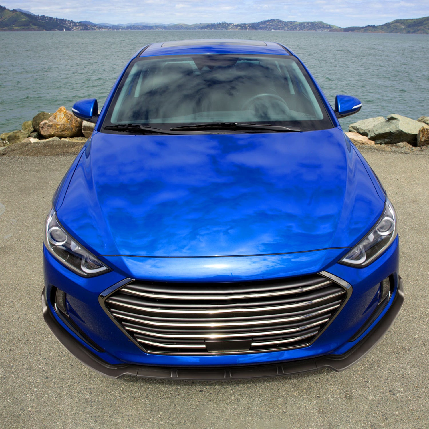 2017-2018 Hyundai Elantra Matte Black Polypropylene 3Pcs Bumper Lip