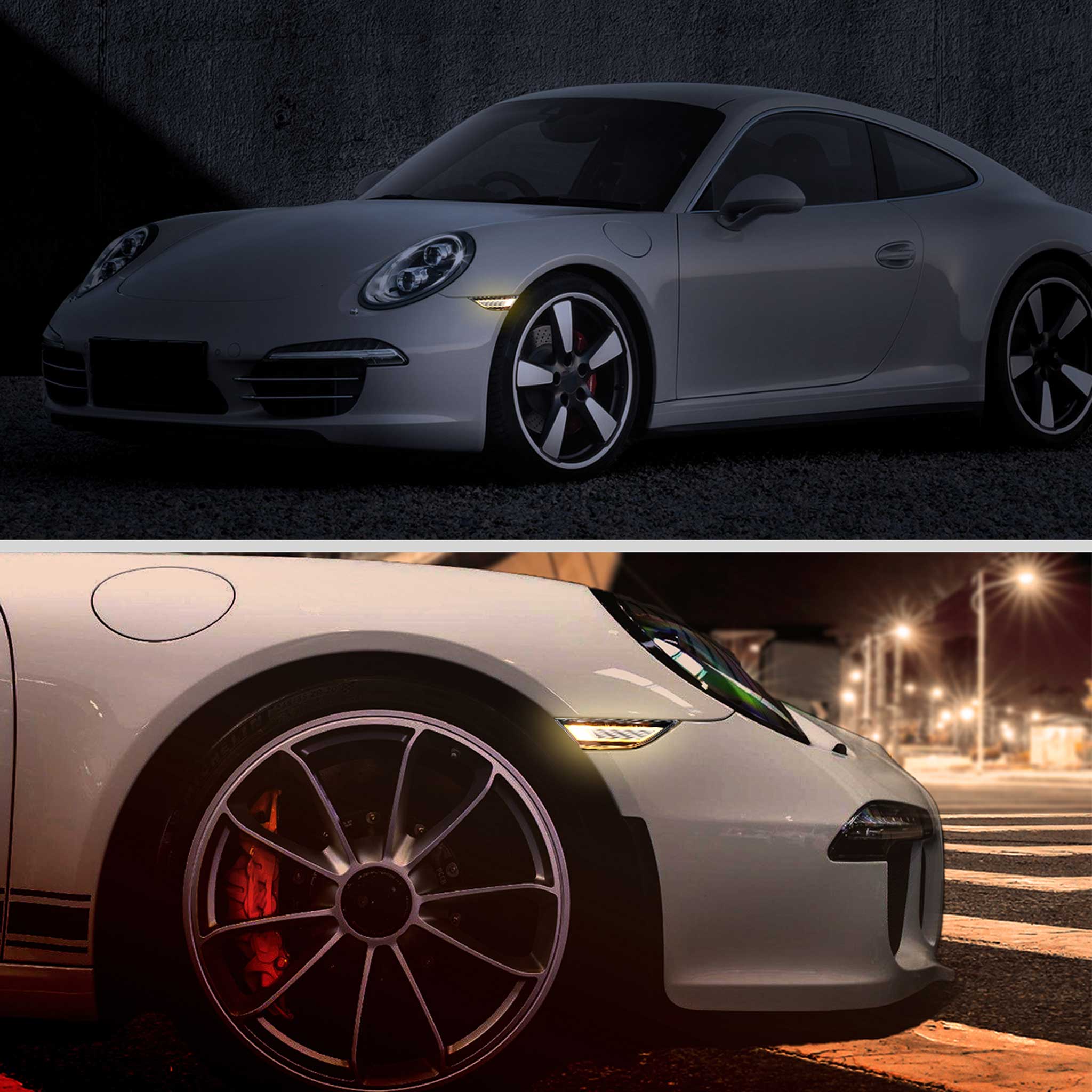 For Porsche 911 991/981 718 2011-2019 LED Turn Signal Clear With Sequential
