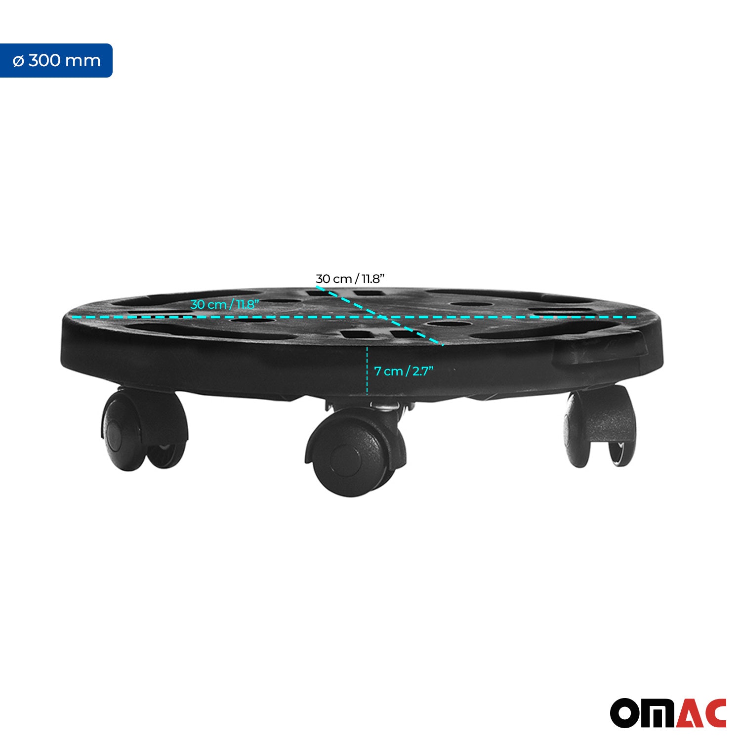 Plant Roller Rolling Board Transport Dolly Furniture 374 lbs Wheel Carrier Ø300