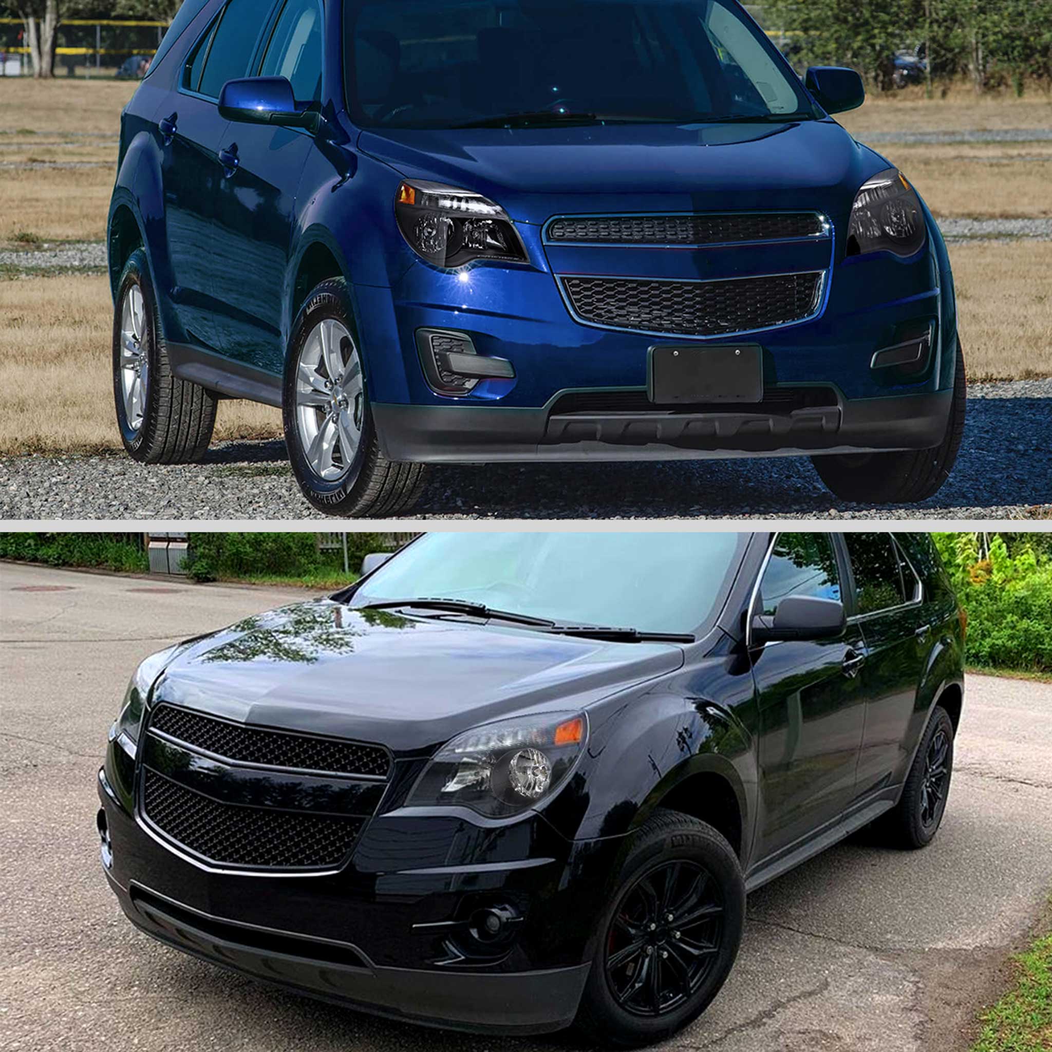 For Chevrolet Equinox 2010-2015 Factory Style Headlights Matte Black Housing Clear Lens