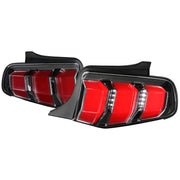 2010-2012 Ford Mustang Sequential LED Tail Lights Jet Black/Clear Lens
