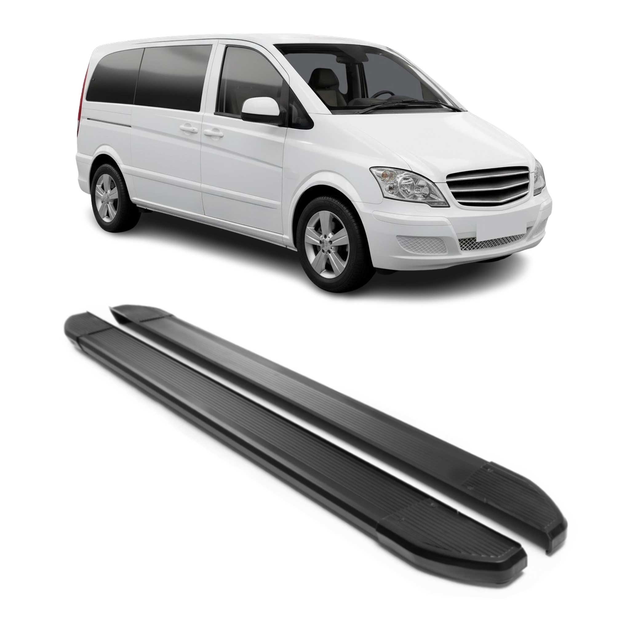 2016-2024 Mercedes Metris L1 SWB Running Boards Side Steps Black