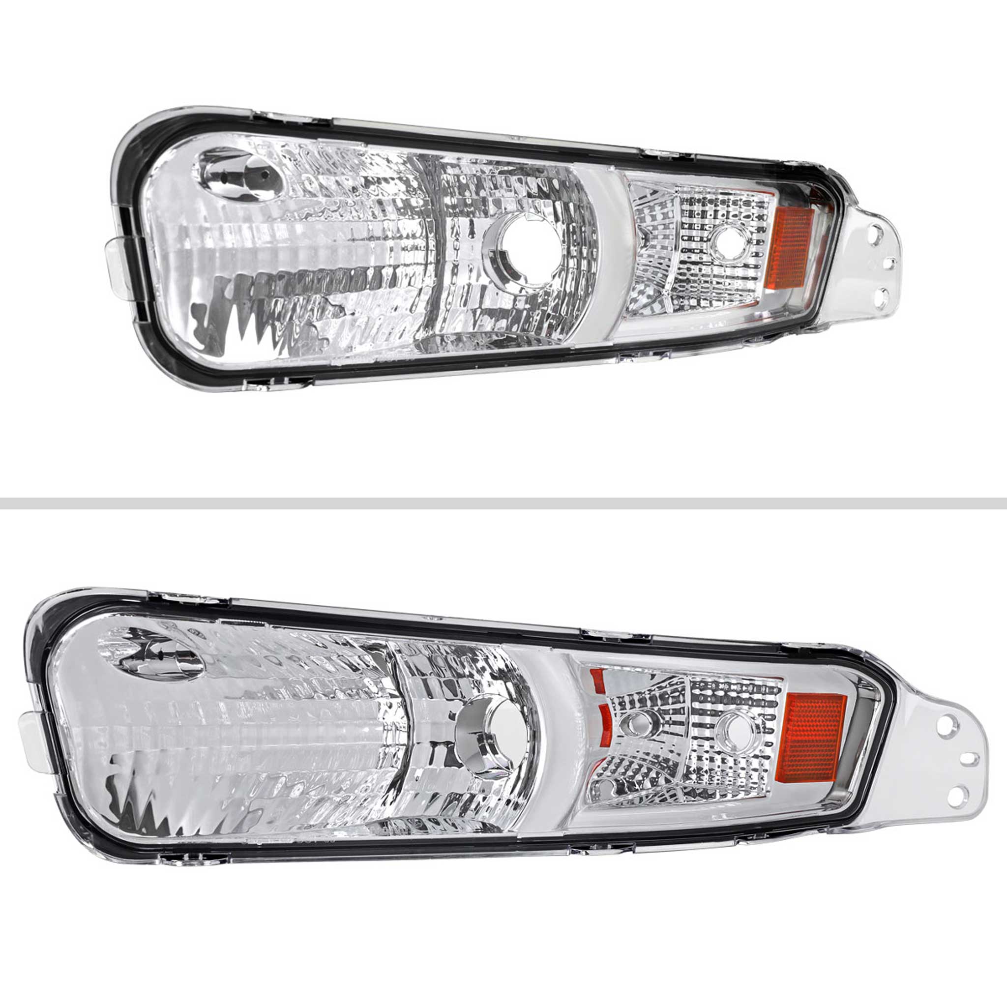 For Ford Mustang 2005-2009 Turn Signal Parking Lamp Chrome Housing Clear Lens